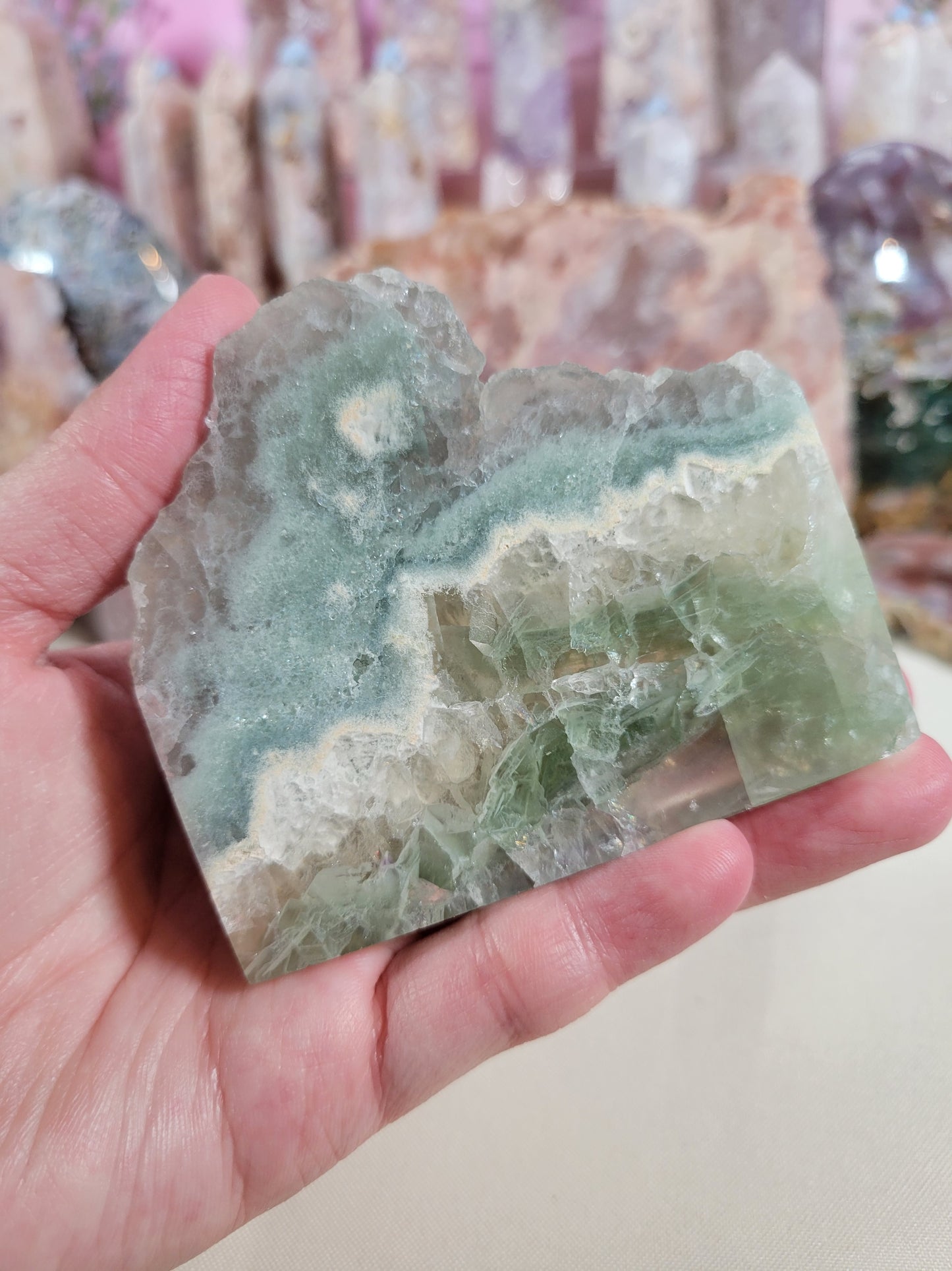 Dreamy Green Blue Fluorite Slab 25FR