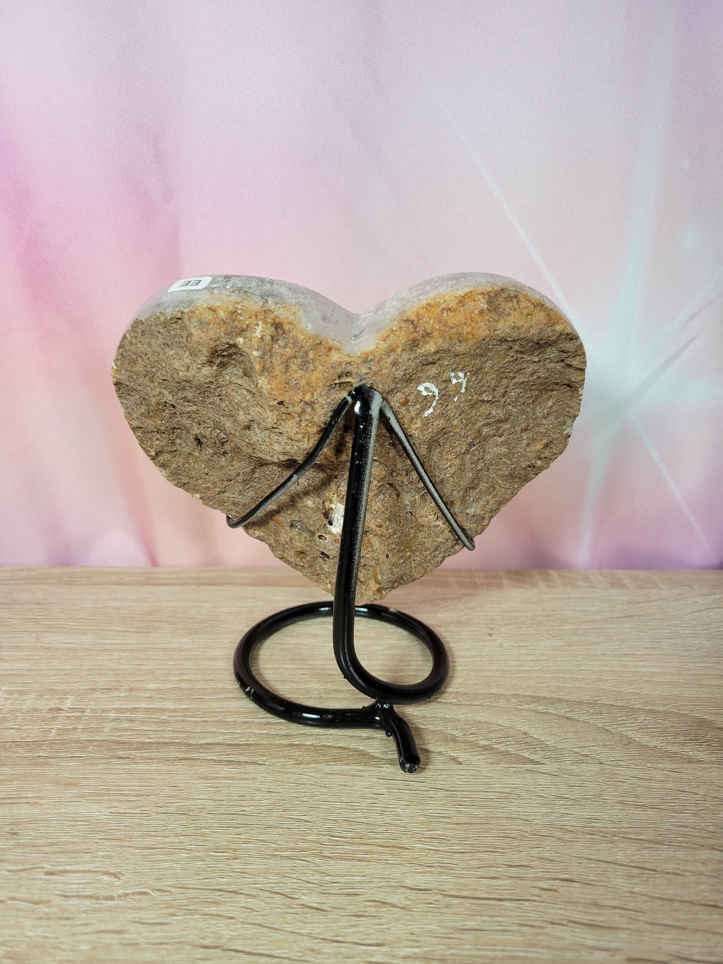 STATEMENT PIECE Pink Amethyst Heart Carving on a stand 120PH