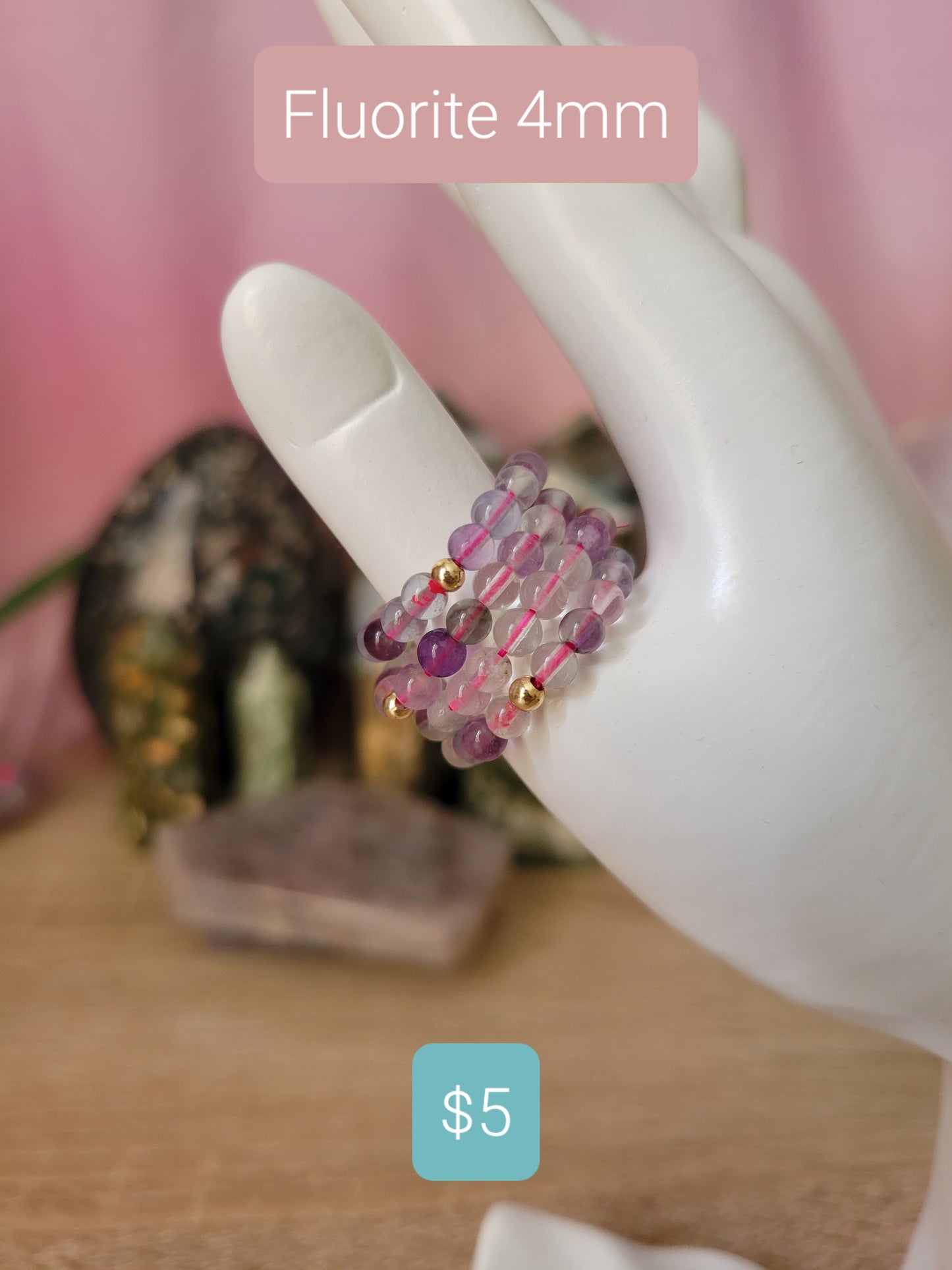 Cute Beaded Crystal Rings (various materials to choose from!)