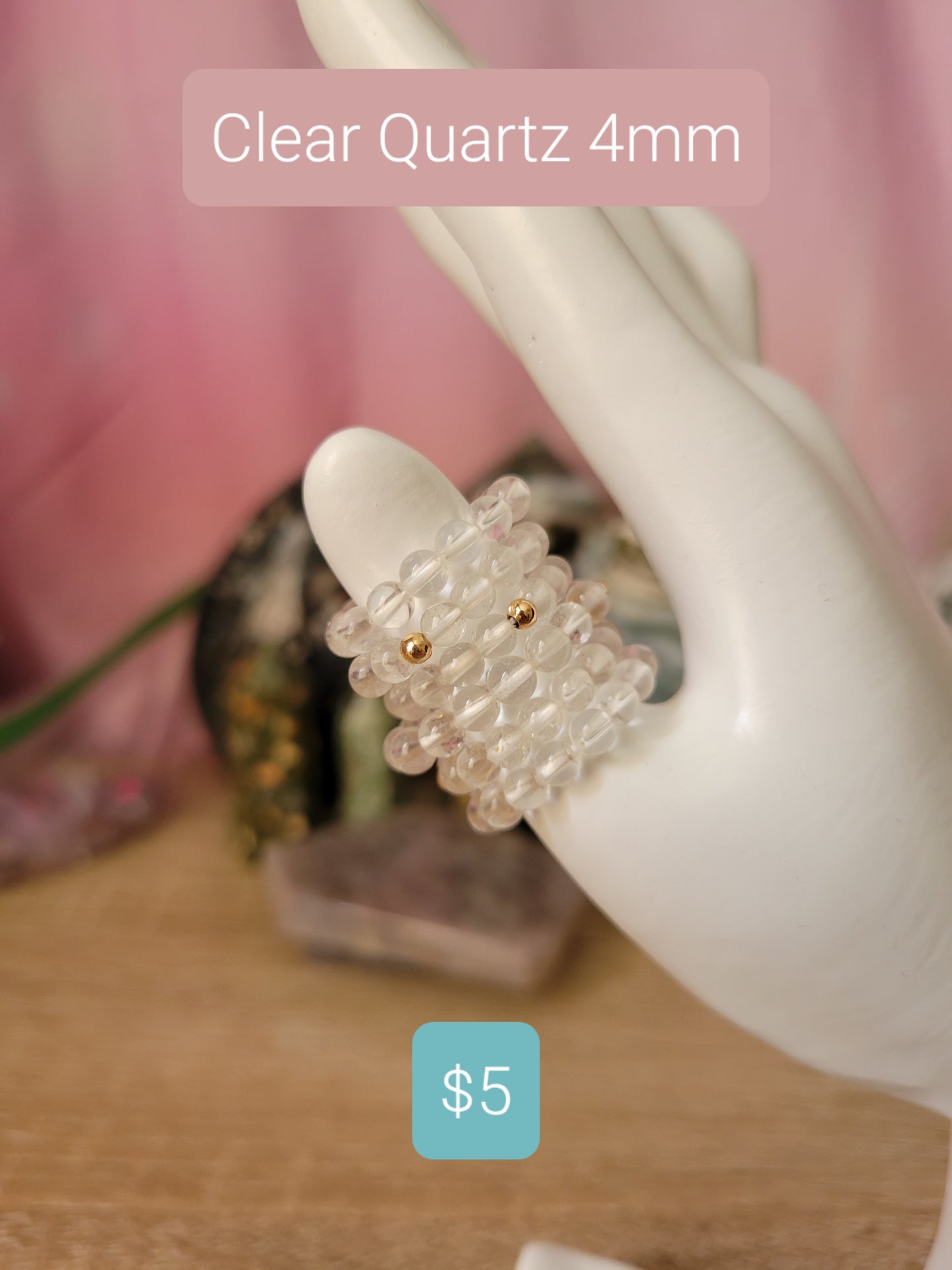 Cute Beaded Crystal Rings (various materials to choose from!)