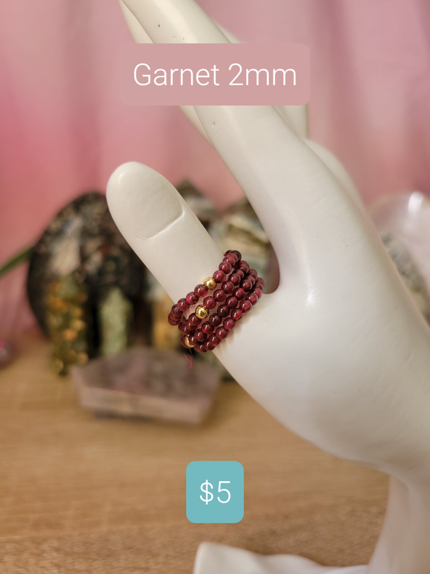 Cute Beaded Crystal Rings (various materials to choose from!)