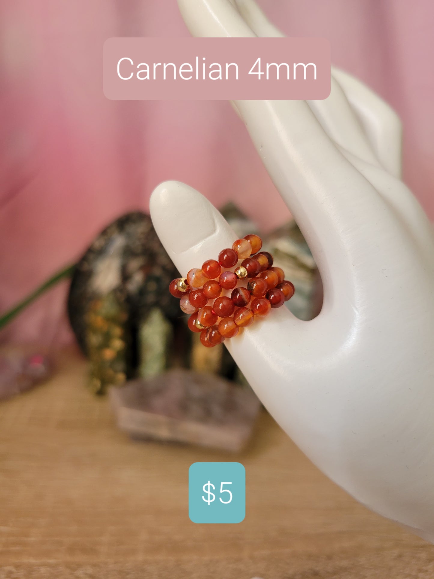 Cute Beaded Crystal Rings (various materials to choose from!)