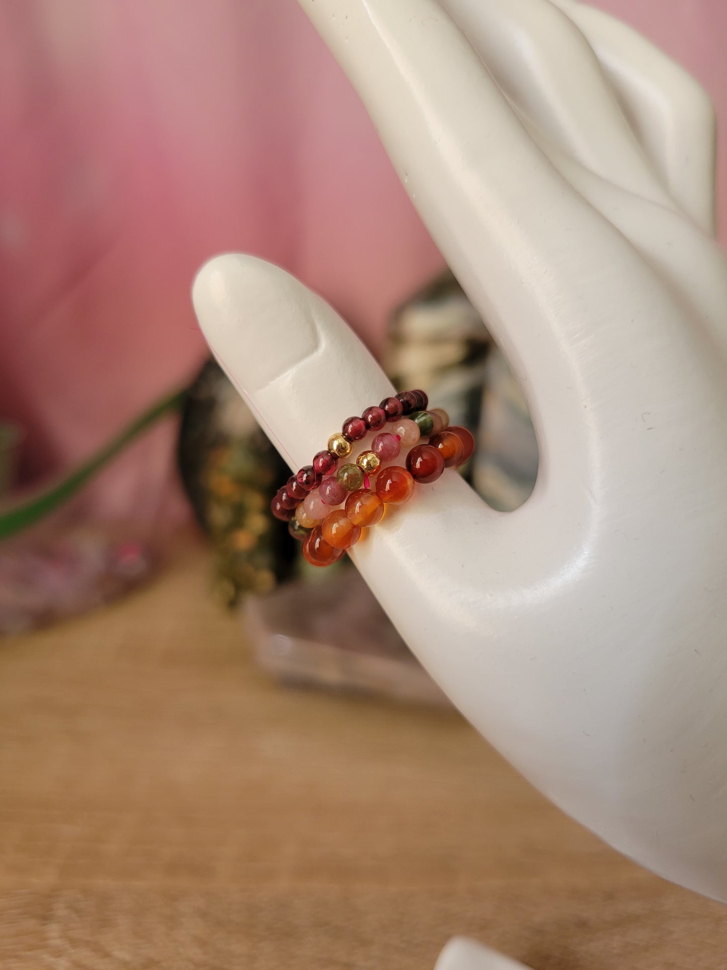 Cute Beaded Crystal Rings (various materials to choose from!)