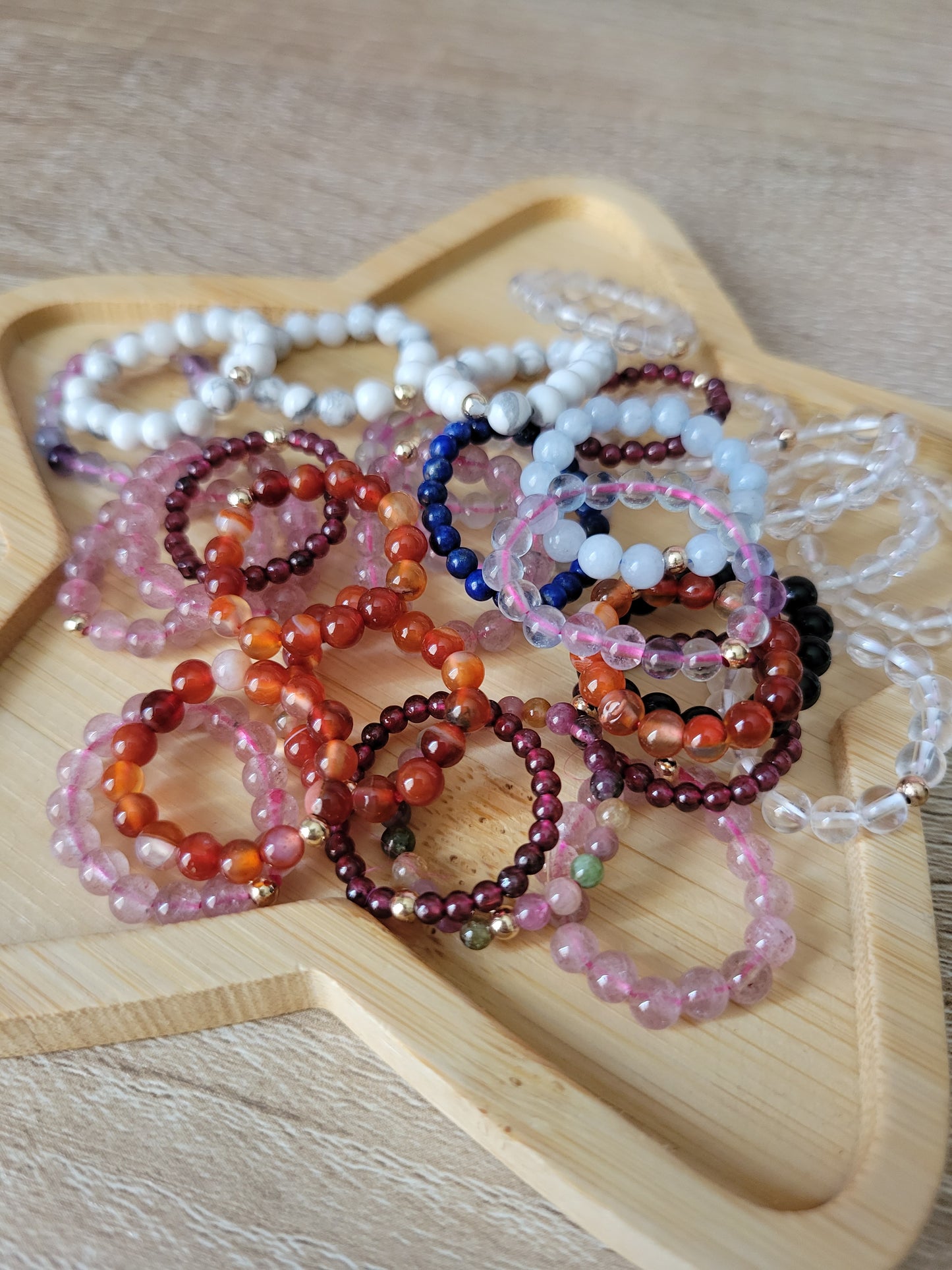 Cute Beaded Crystal Rings (various materials to choose from!)