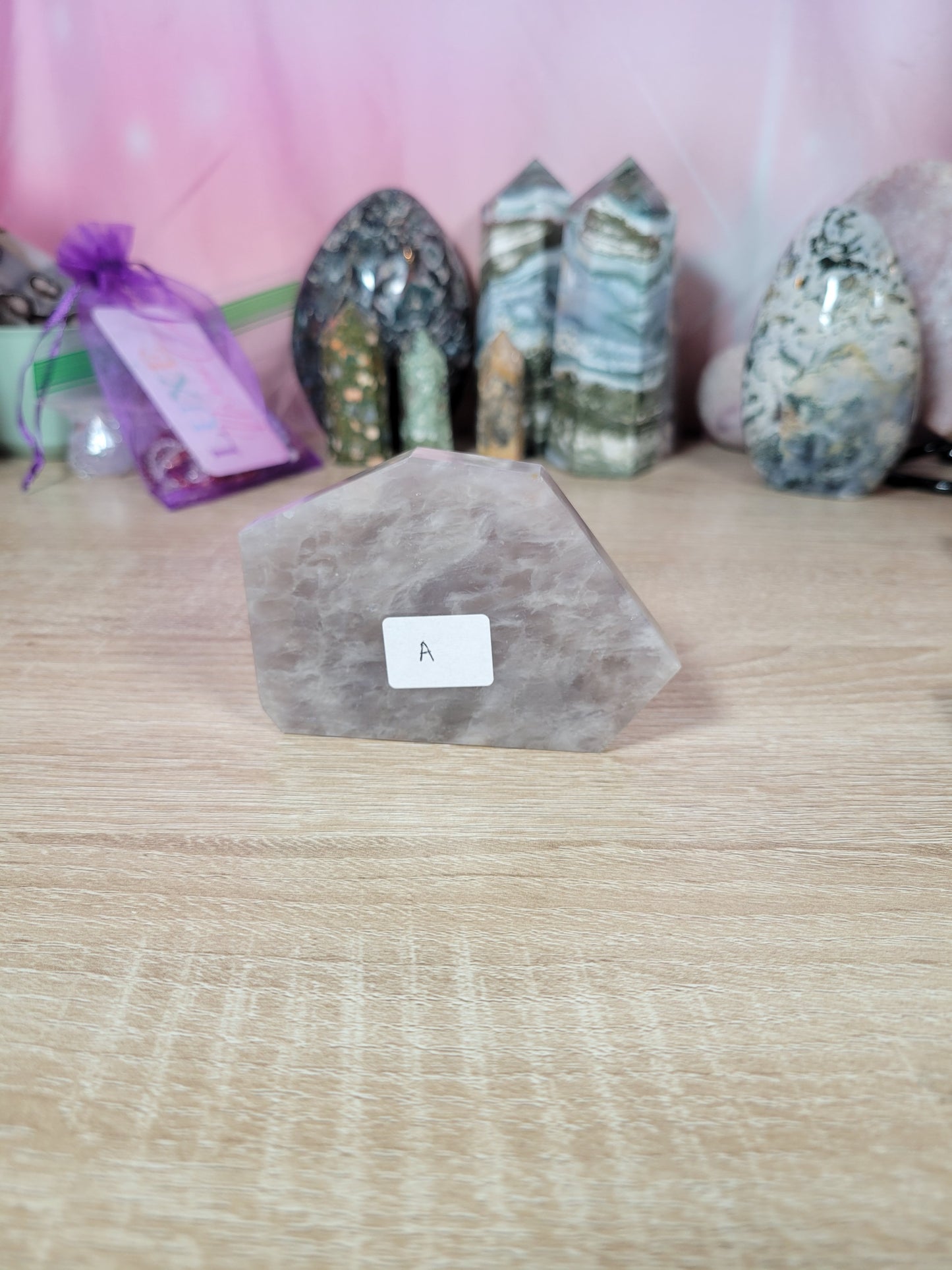 Sparkly Blue Rose Quartz Freeform Slab 48QS