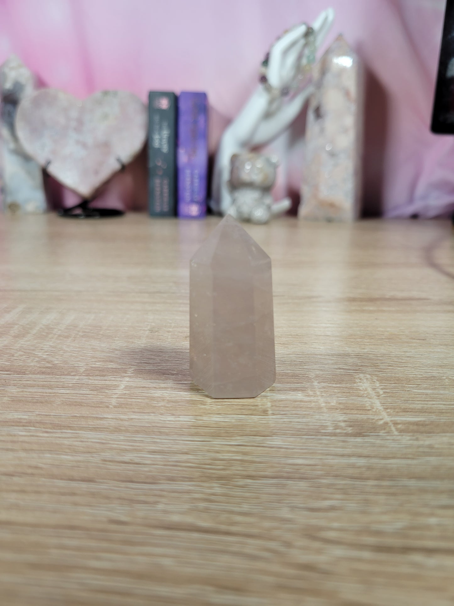 Small Cute Blue Rose Quartz Point IMPERFECT 10BZ