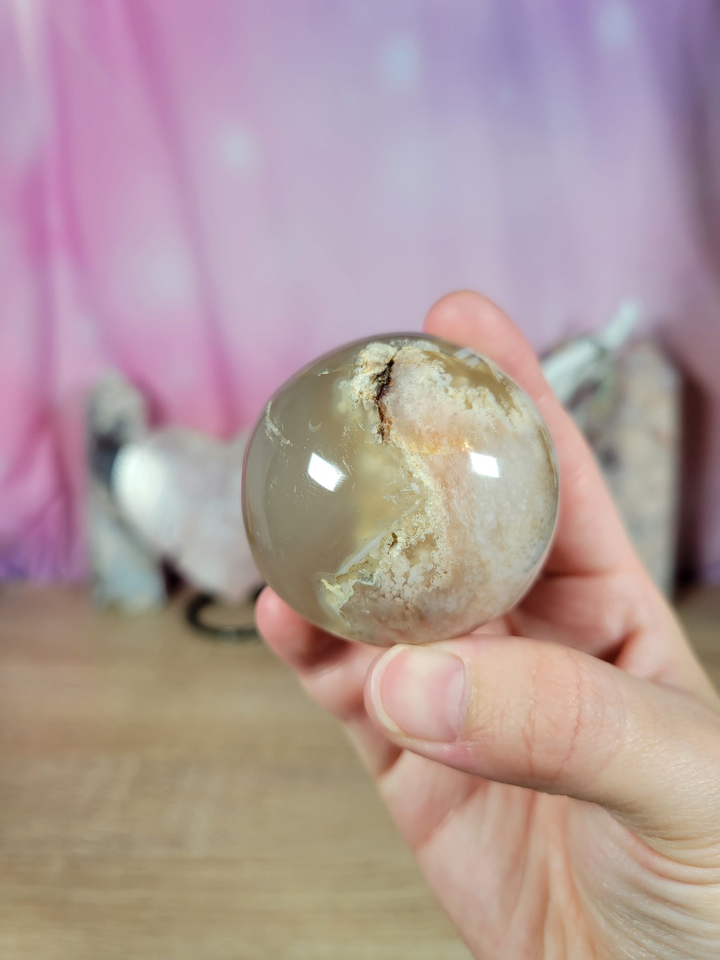 Flower Agate Sphere 18FS