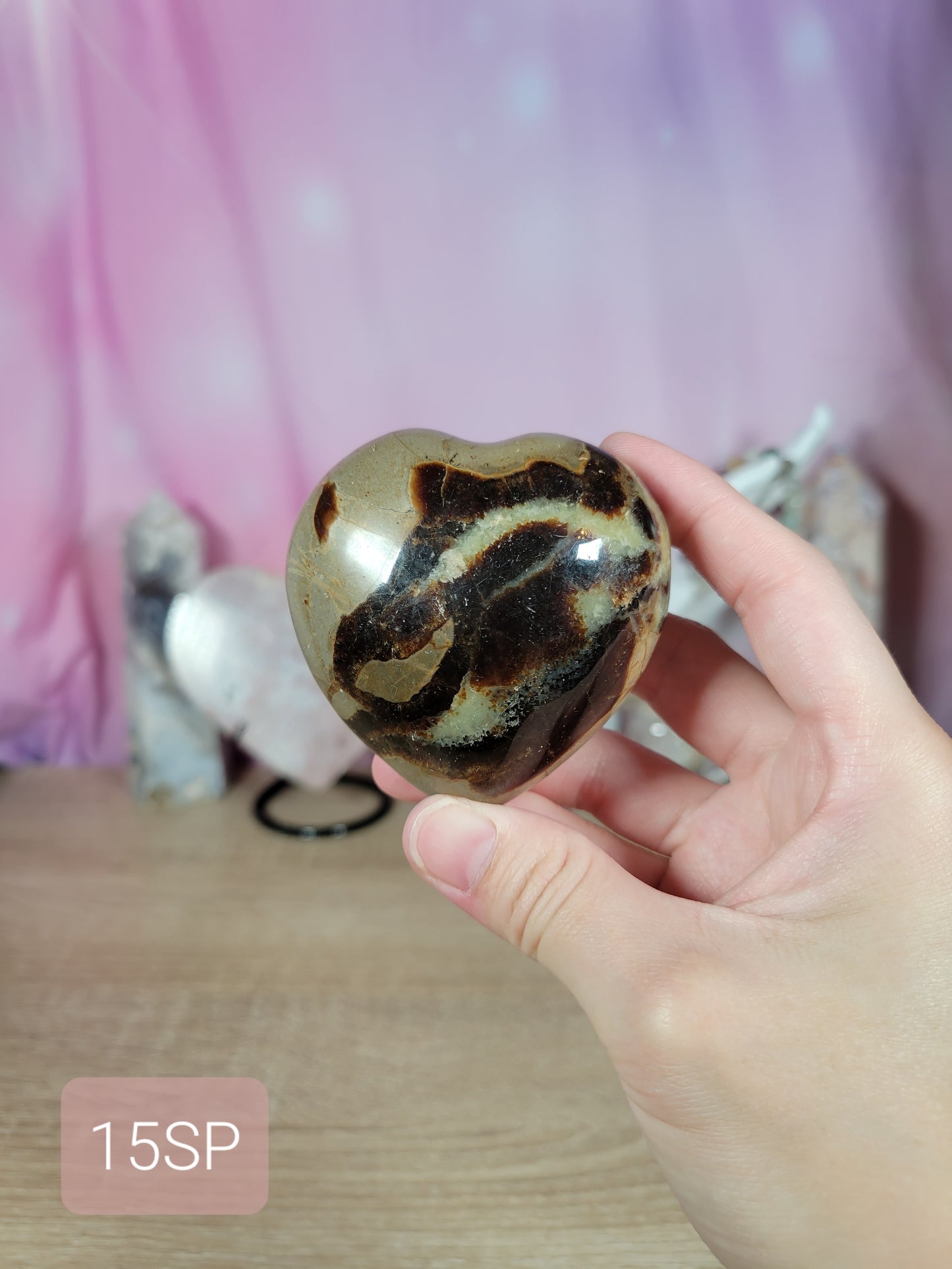 Juicy Septarian Heart Carving 15SP