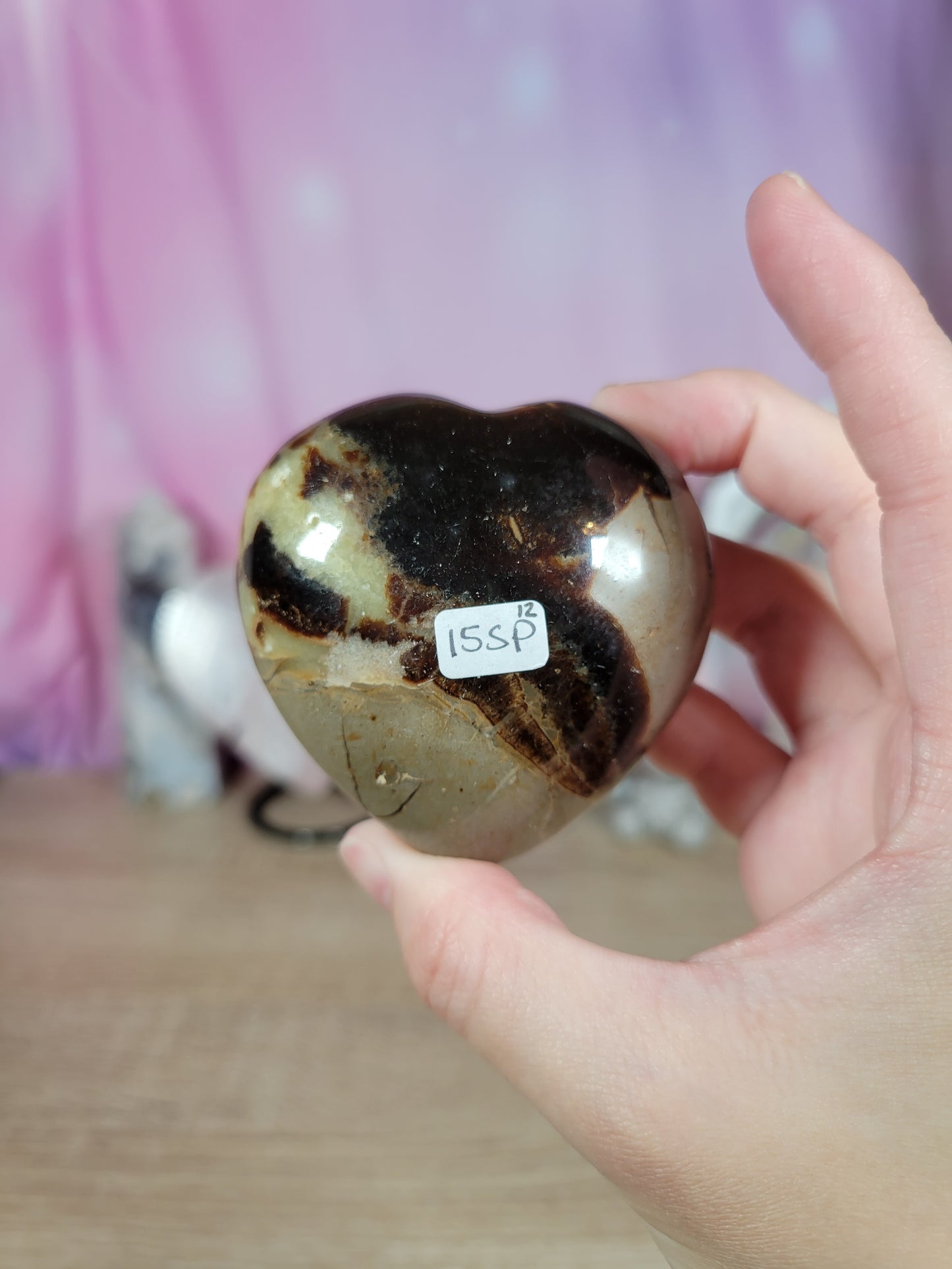 Juicy Septarian Heart Carving 15SP