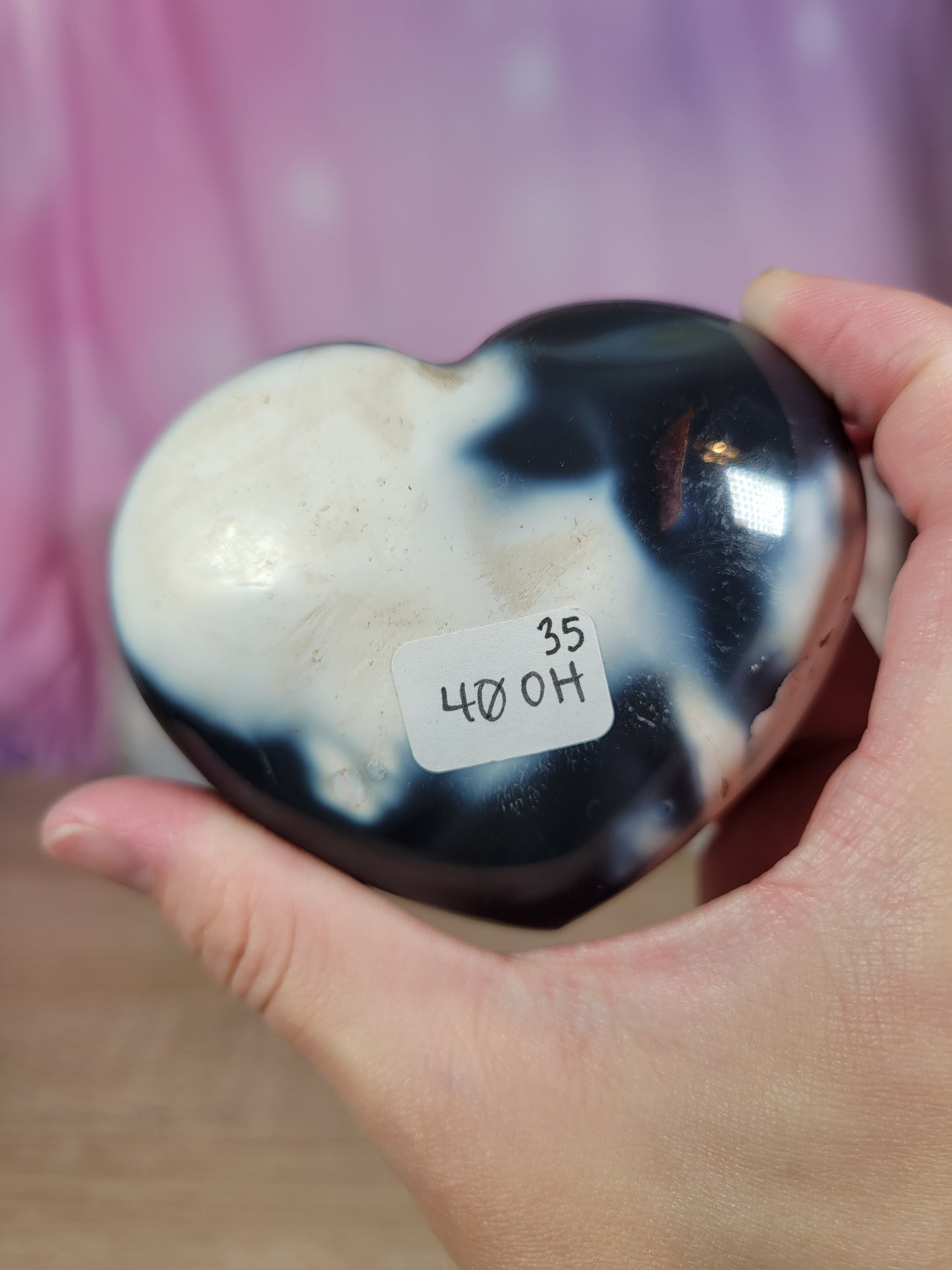 Orca Agate Heart Carving 40OH