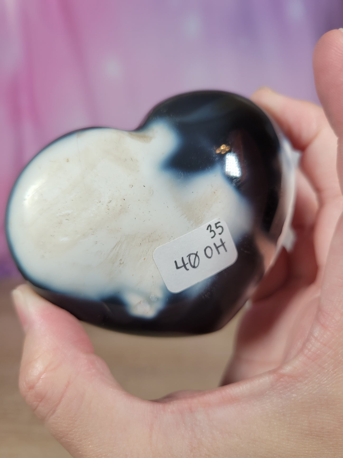 Orca Agate Heart Carving 40OH