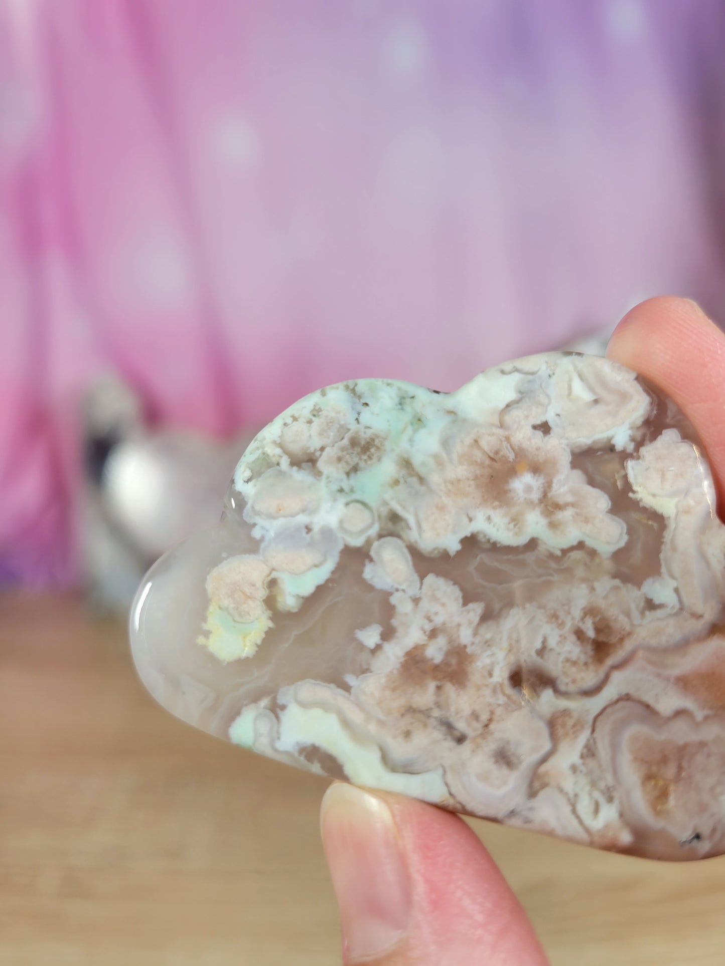 Pretty Flower Agate Cloud Carving 15FC