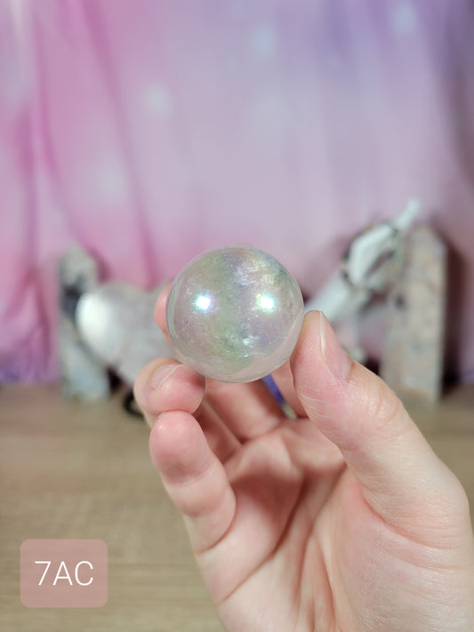 Aura Clear Quartz Spheres (2 options to choose from!)