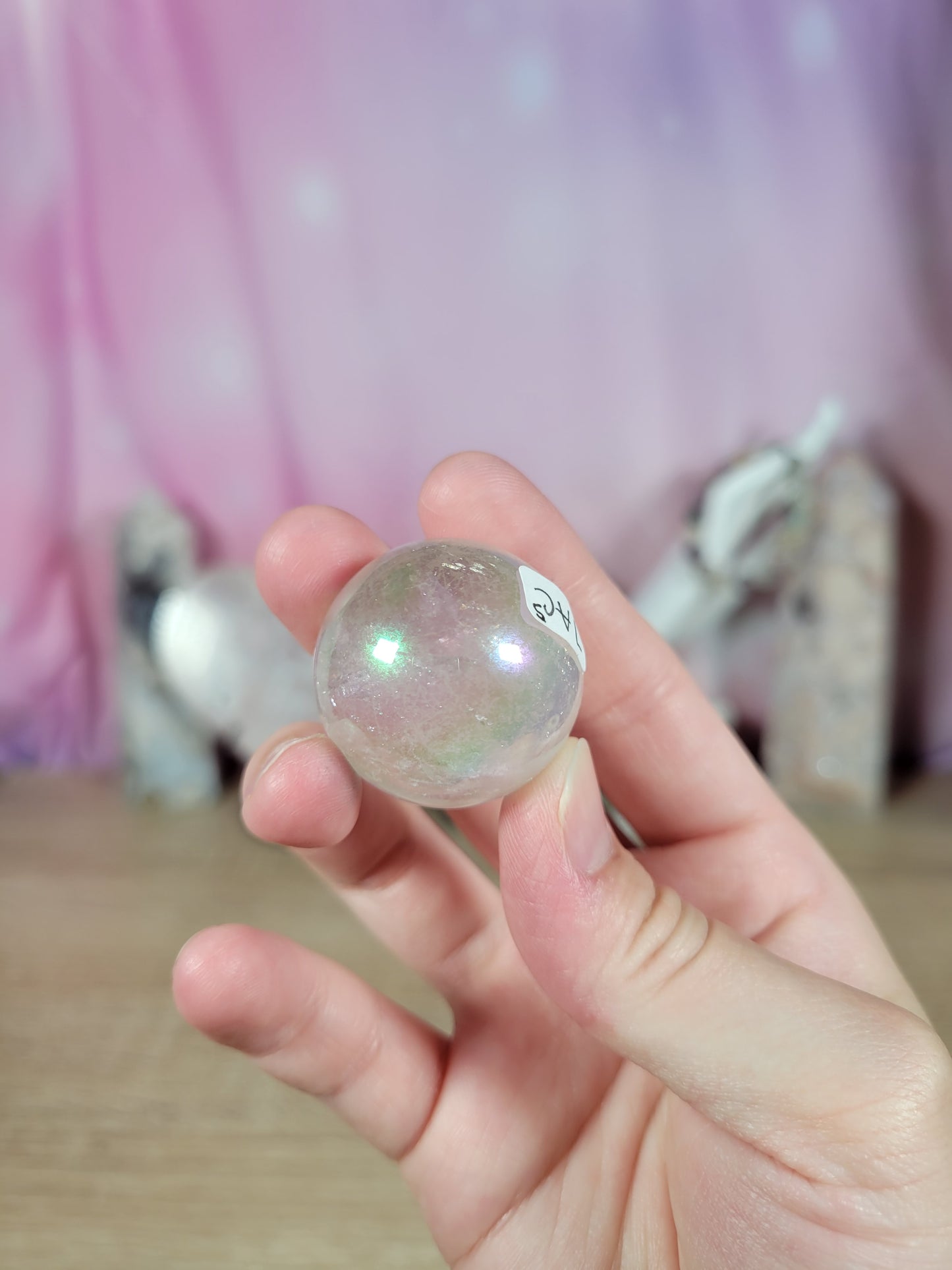 Aura Clear Quartz Spheres (2 options to choose from!)