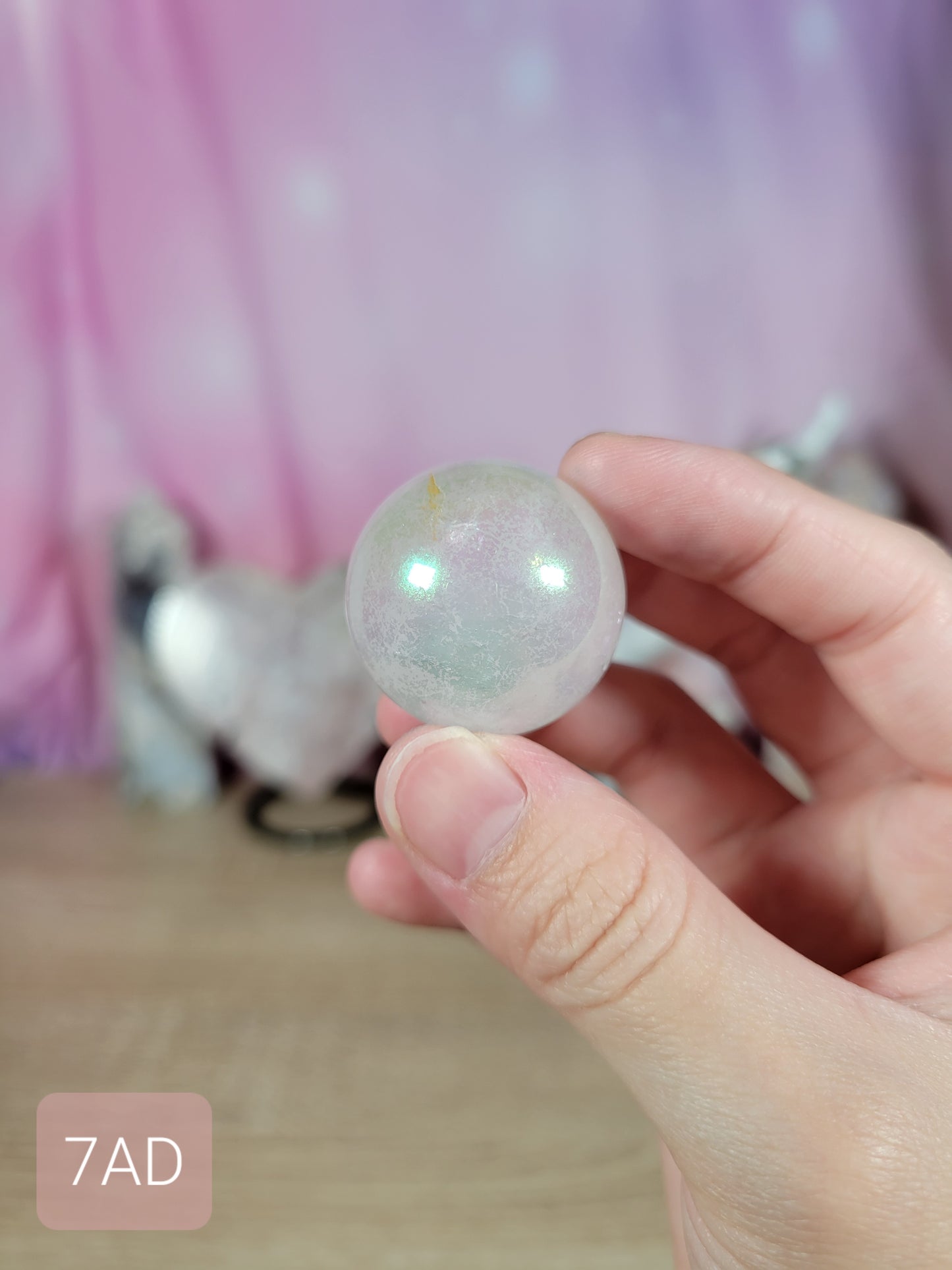 Aura Clear Quartz Spheres (2 options to choose from!)