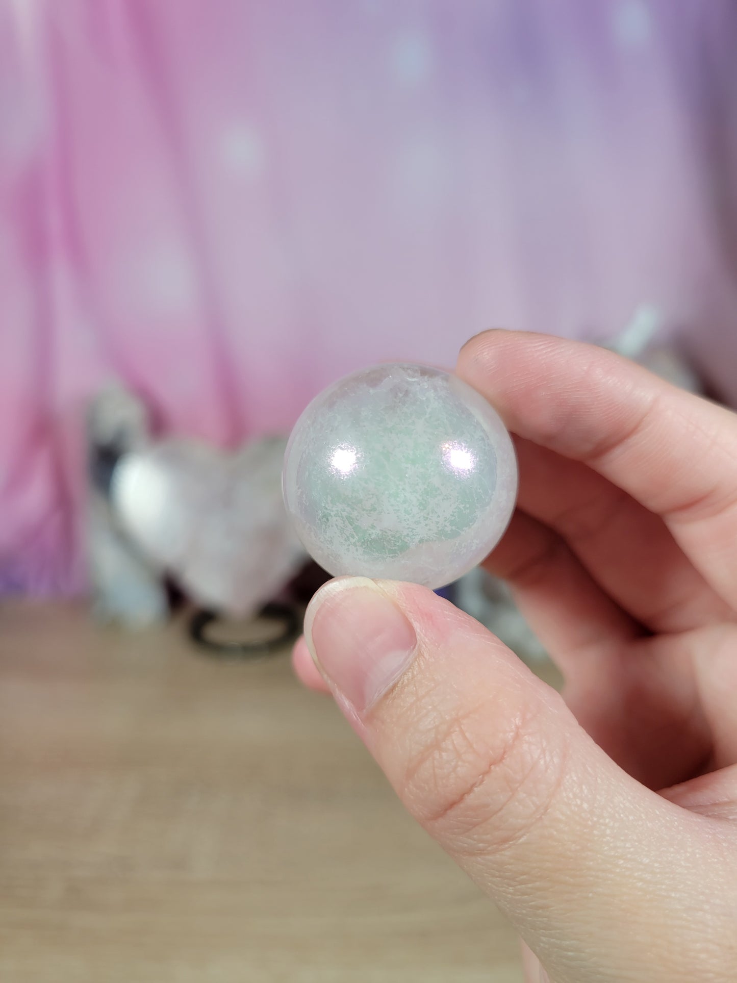 Aura Clear Quartz Spheres (2 options to choose from!)