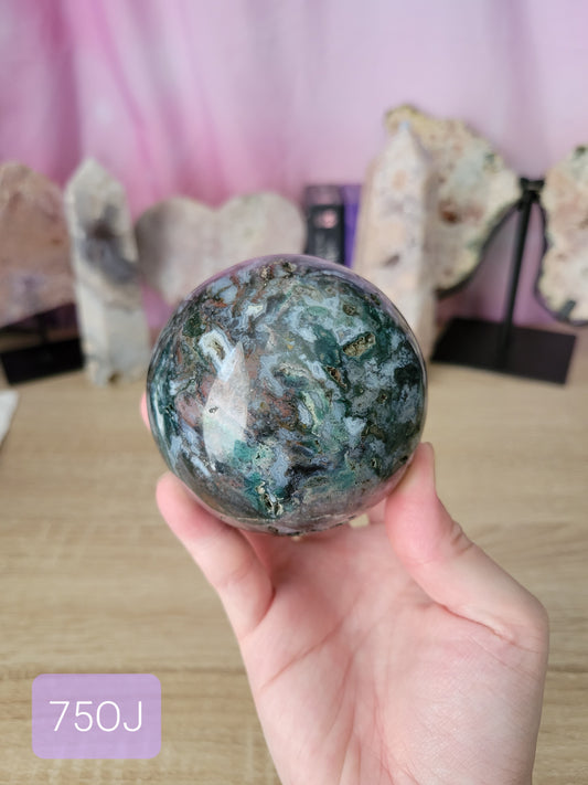 Dark Ocean Jasper OJ Sphere 75OJ