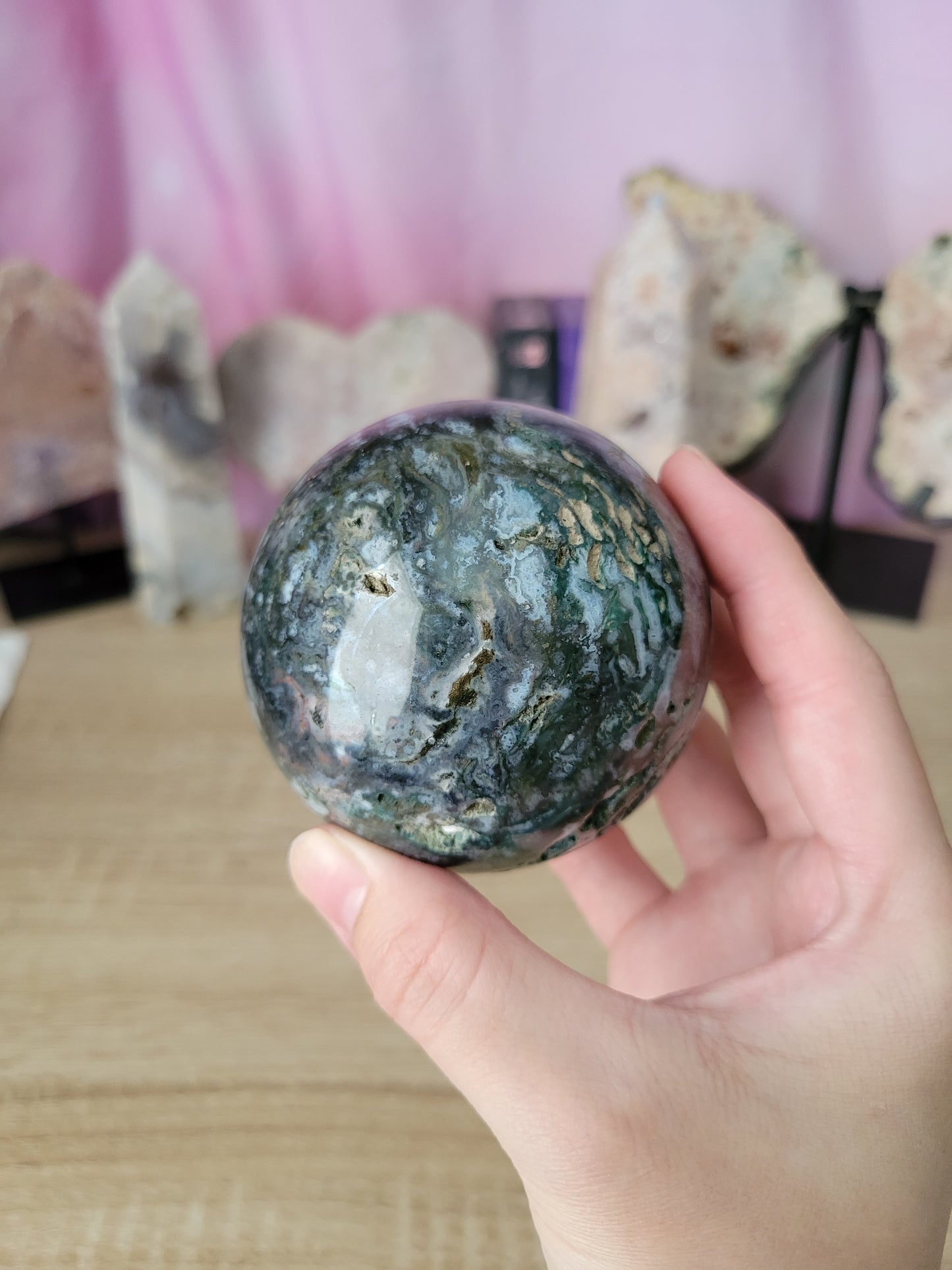 Dark Ocean Jasper OJ Sphere 75OJ