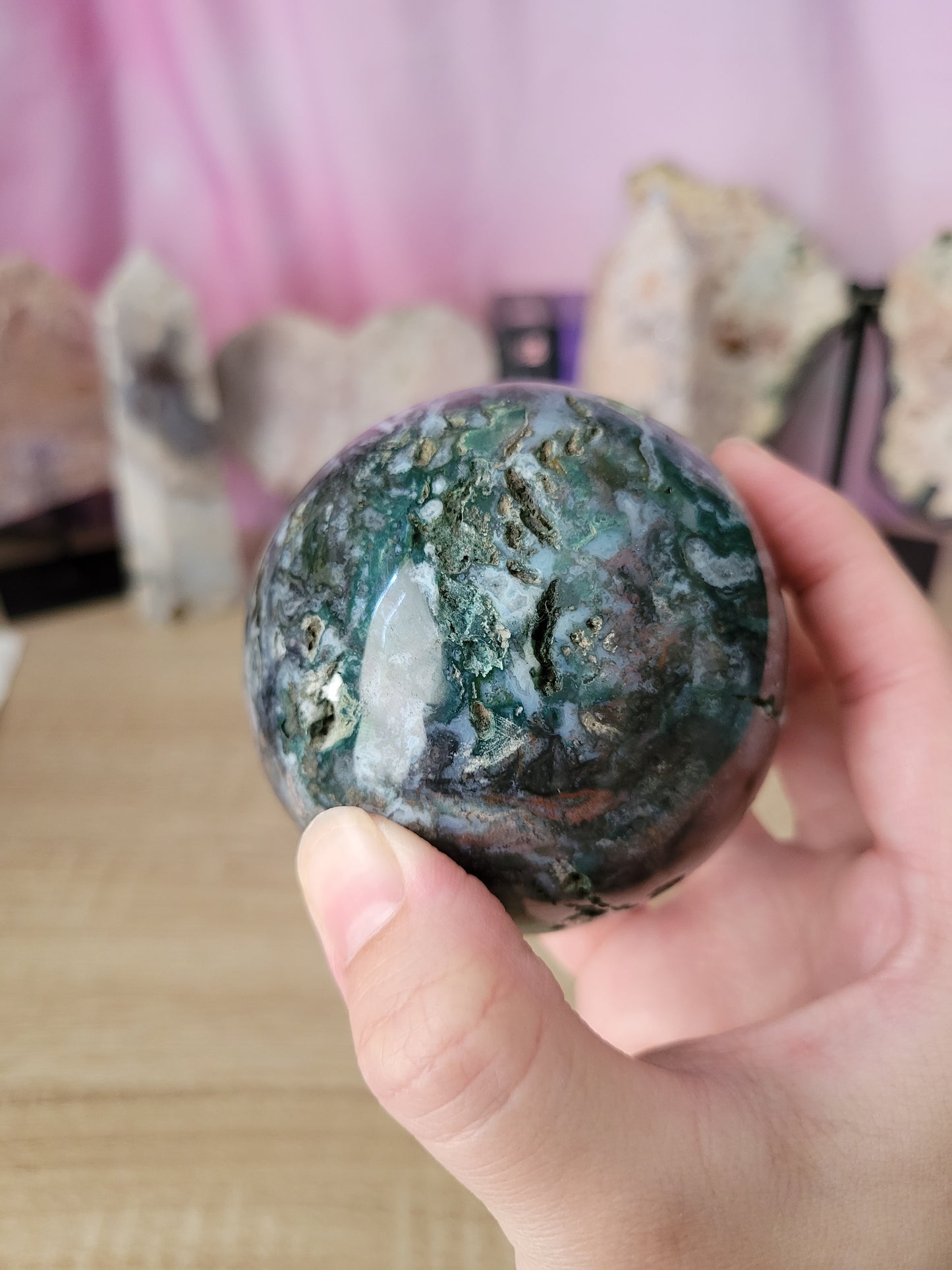 Dark Ocean Jasper OJ Sphere 75OJ