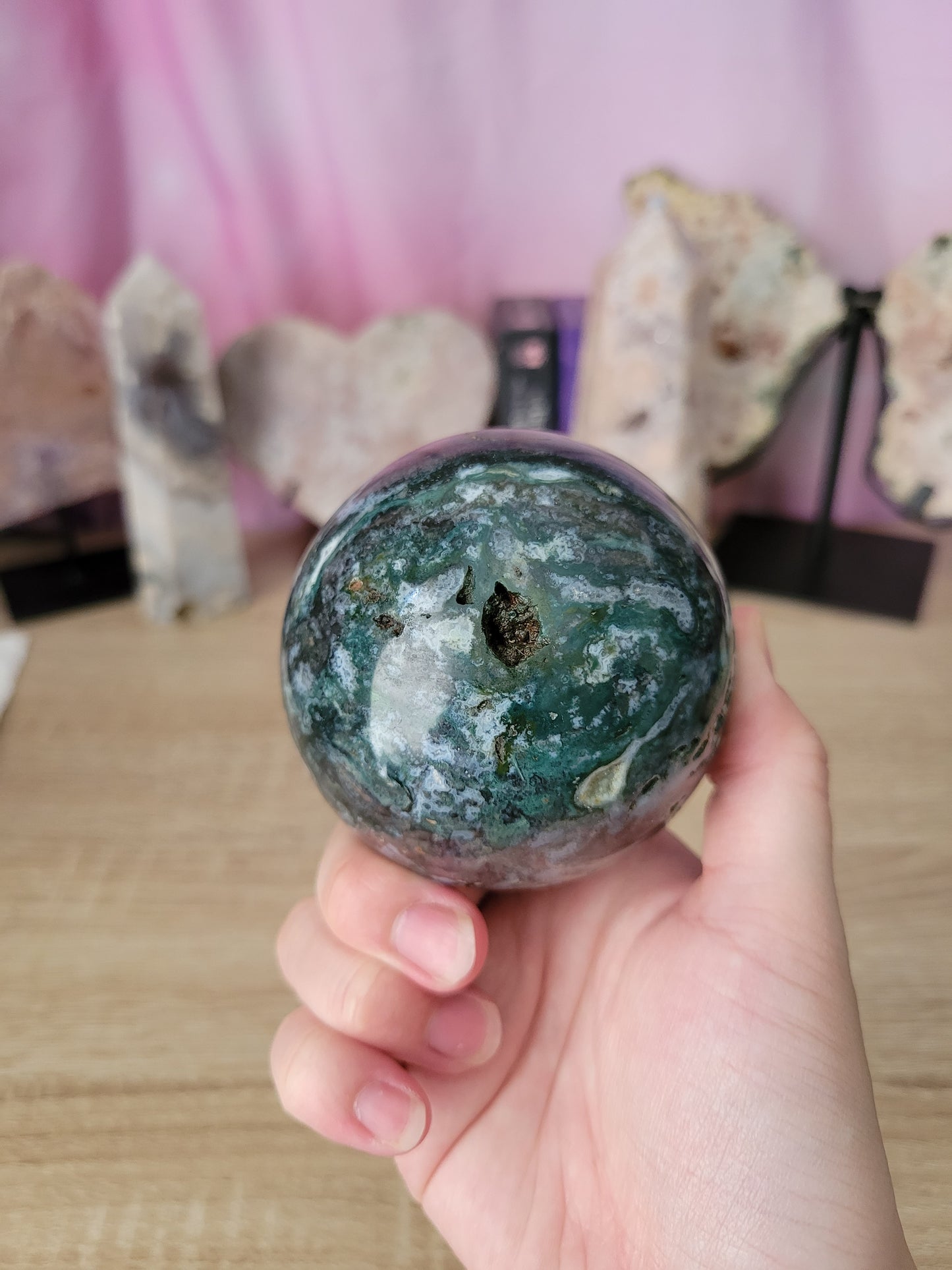 Dark Ocean Jasper OJ Sphere 75OJ