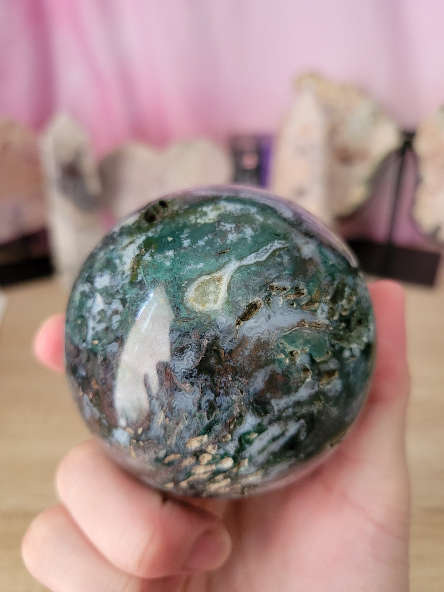 Dark Ocean Jasper OJ Sphere 75OJ