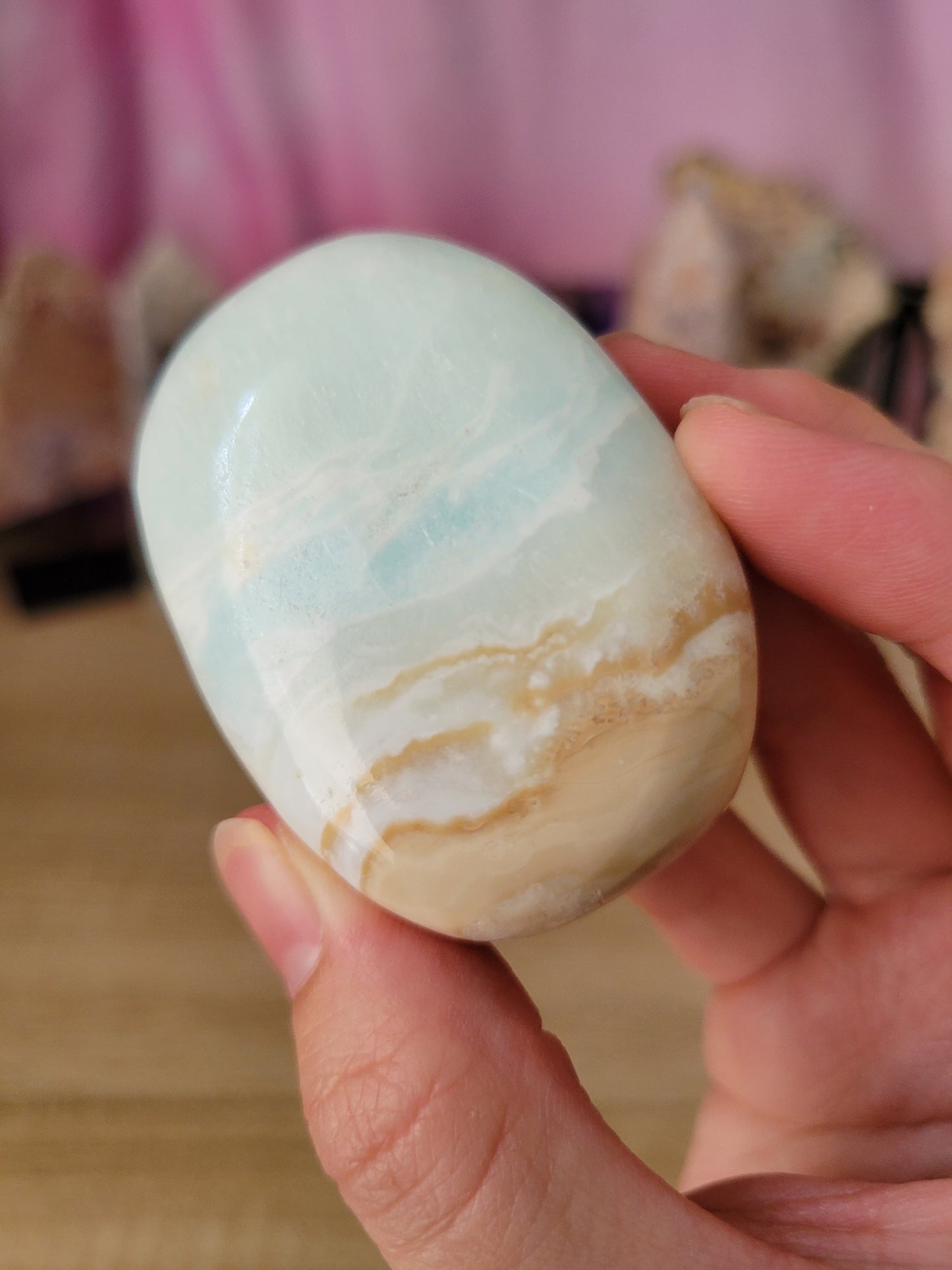 Relaxing Beachy Caribbean Calcite Palm Palmstone 15CP