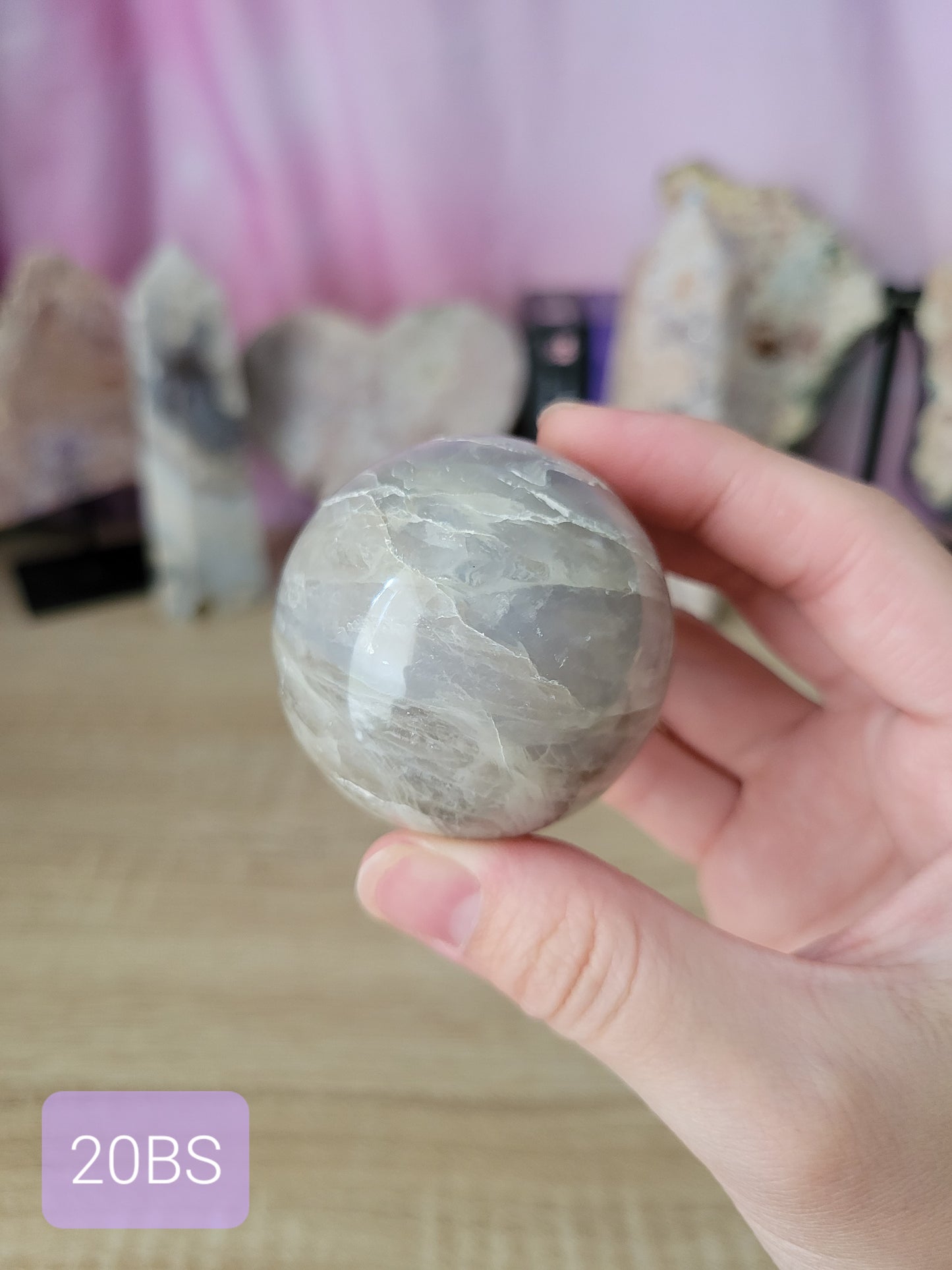 Sparkly Blue Rose Quartz Sphere 20BS