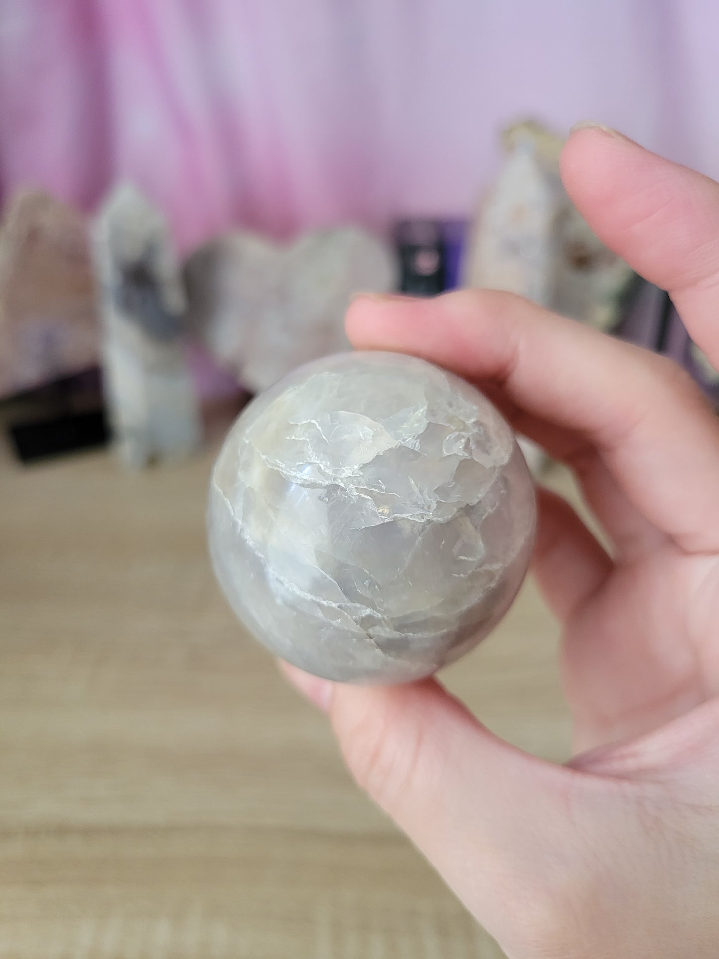 Sparkly Blue Rose Quartz Sphere 20BS