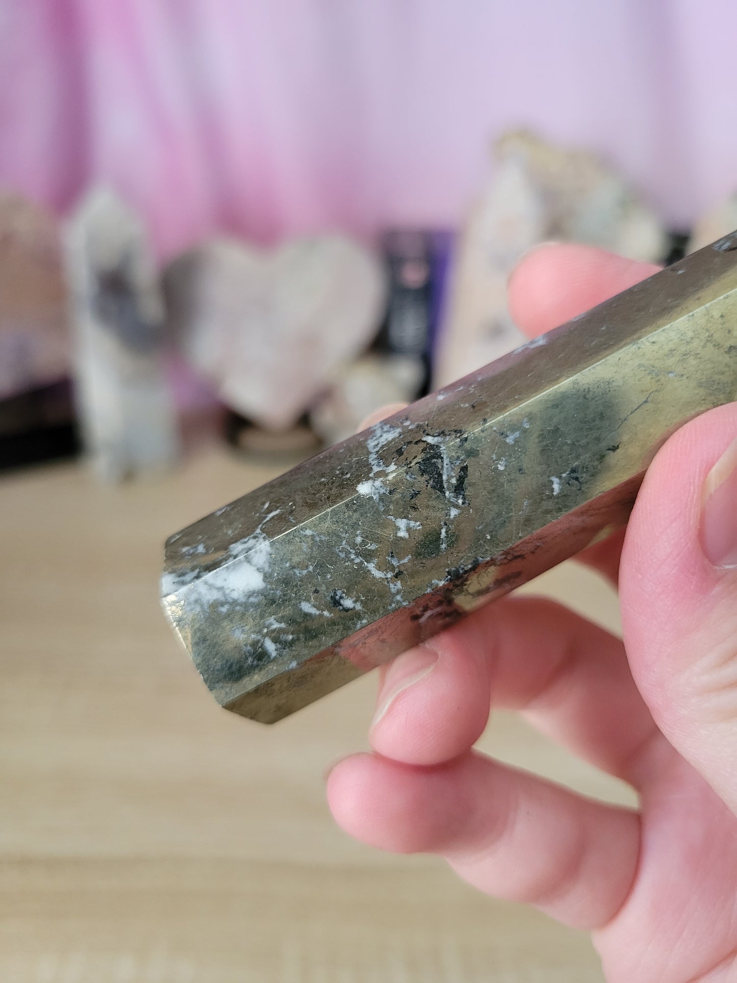 Money Polished Pyrite Point with Quartz 20PY