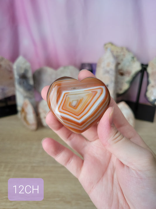 Banded Carnelian Heart Carving 12CH