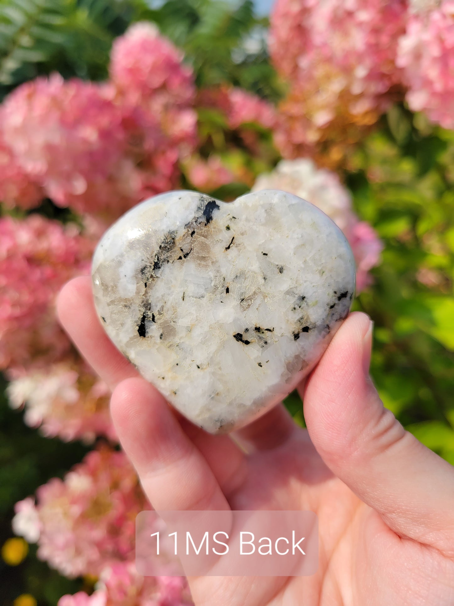 Low Flash Rainbow Moonstone Heart Carving 11MS