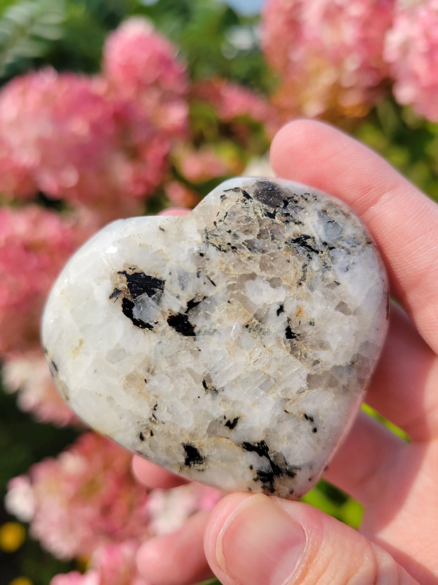 Low Flash Rainbow Moonstone Heart Carving 11MS