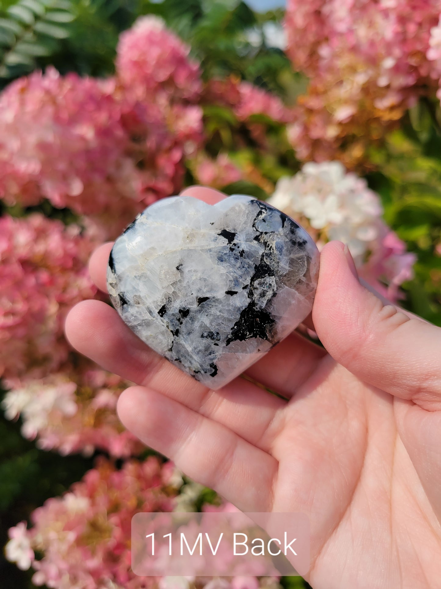 Pretty Rainbow Moonstone Heart Carving 11MV