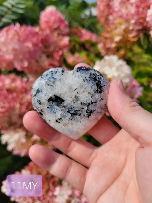 Rainbow Moonstone Heart Carving 11MY