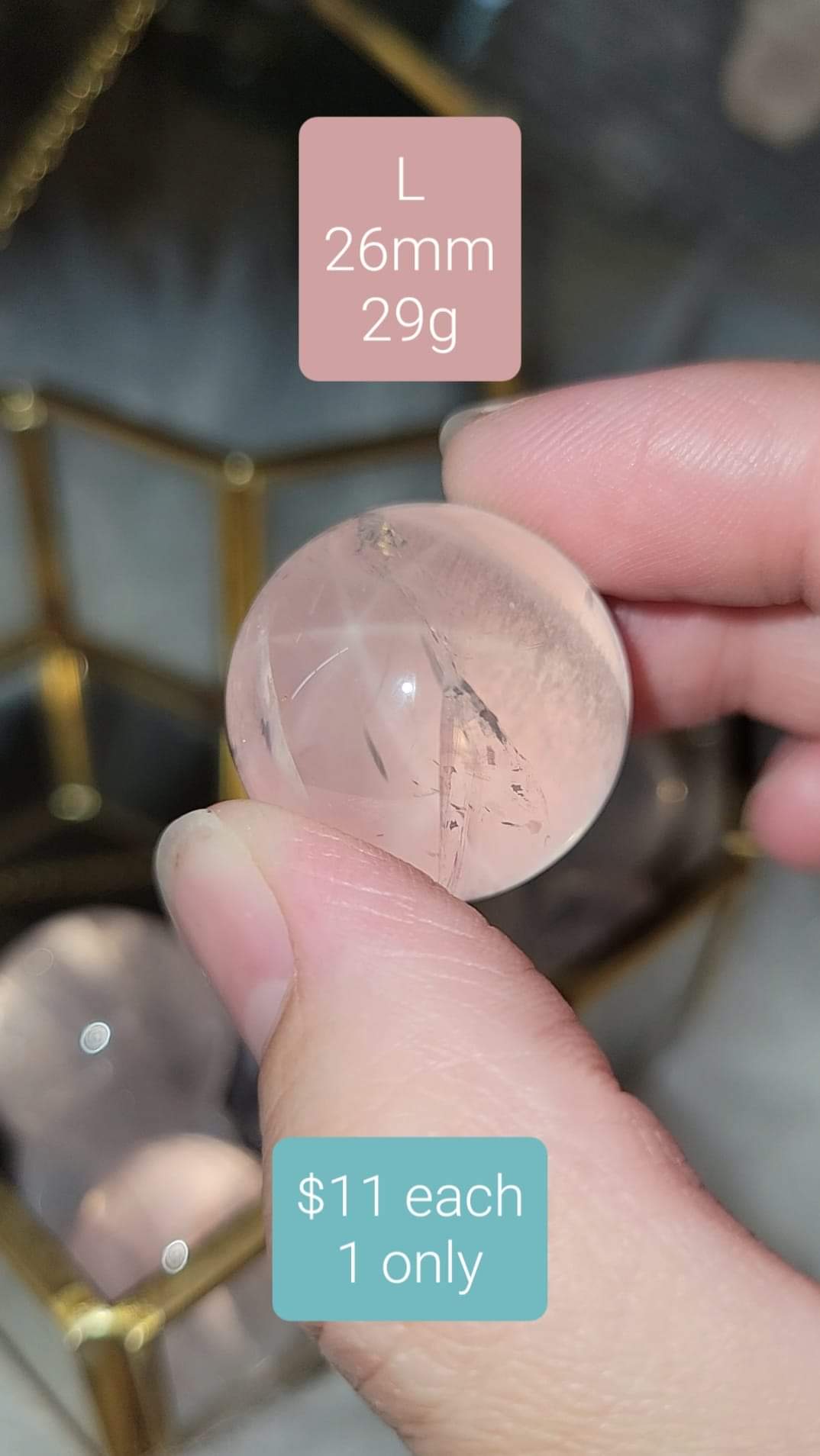 Star Rose Quartz Spheres (various sizes please pick!)