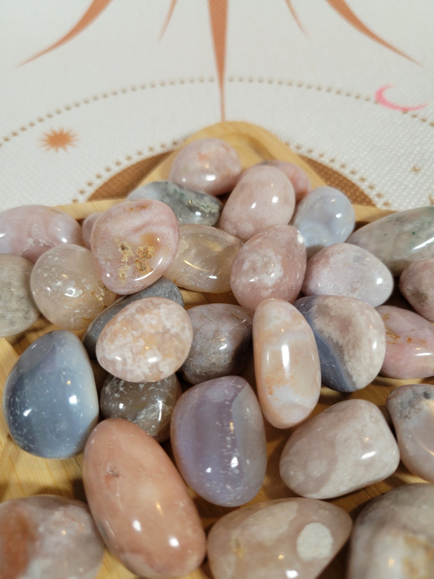 Pink Purple Flower Agate Tumbles