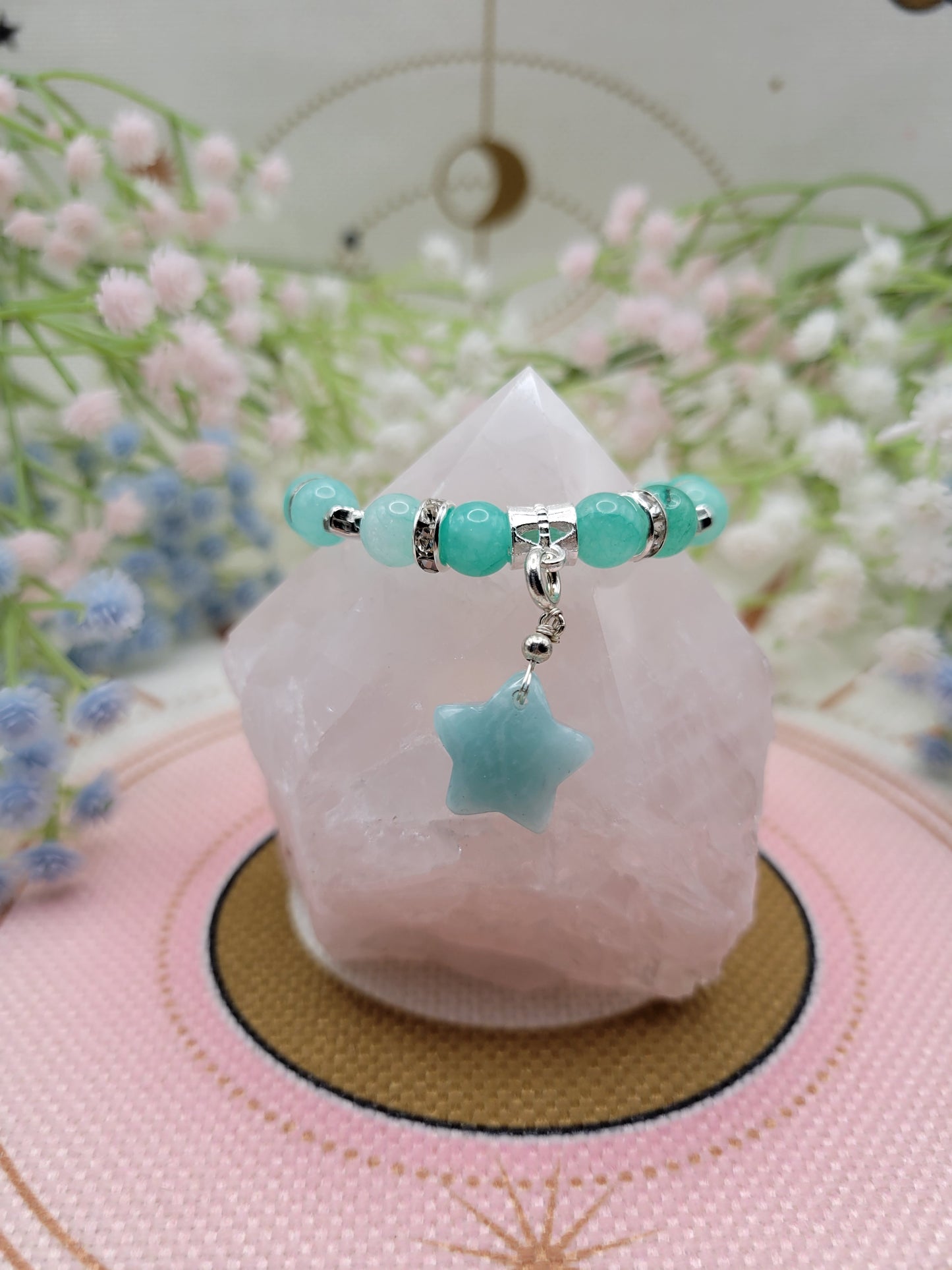 SV36 Green Chalcedony and Amazonite Charm Bracelet