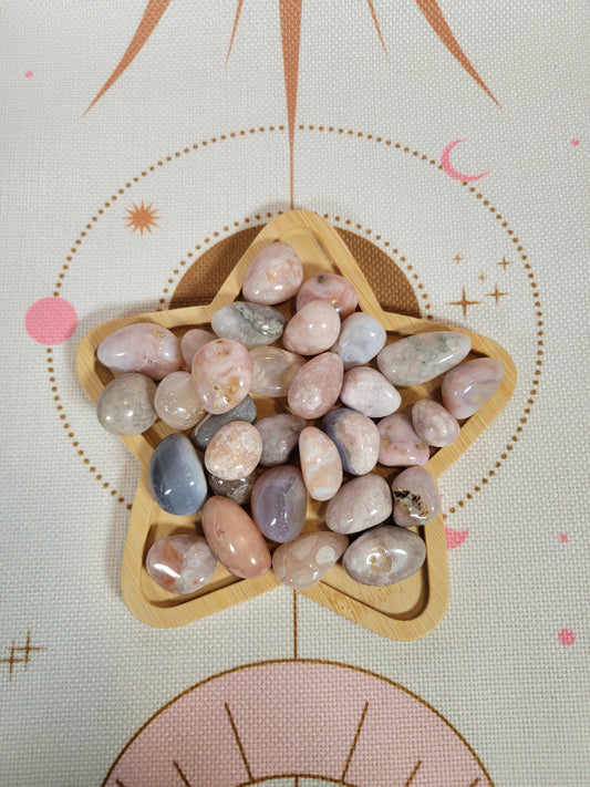 Pink Purple Flower Agate Tumbles