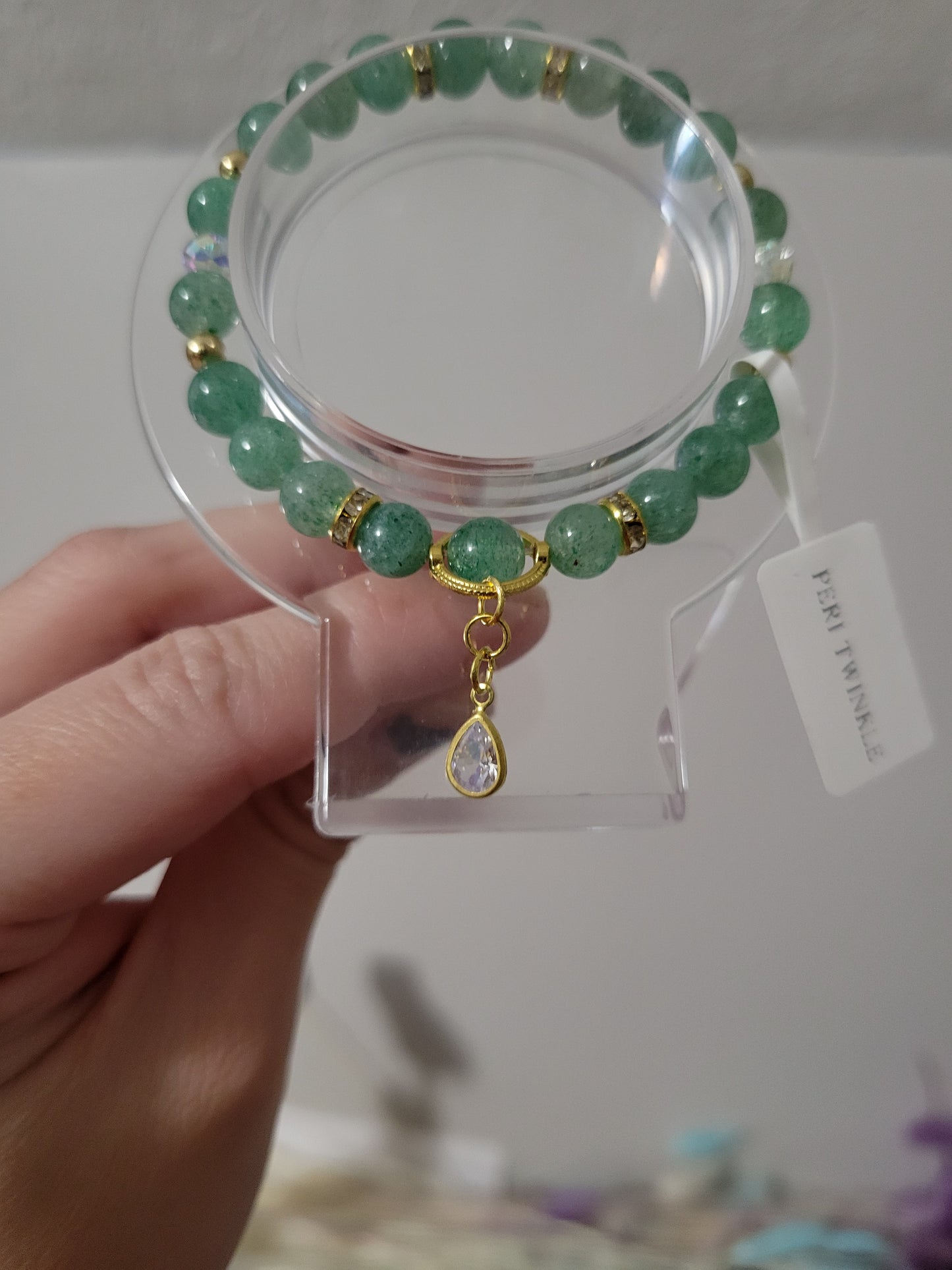 GD76 Green Strawberry Quartz Bracelet