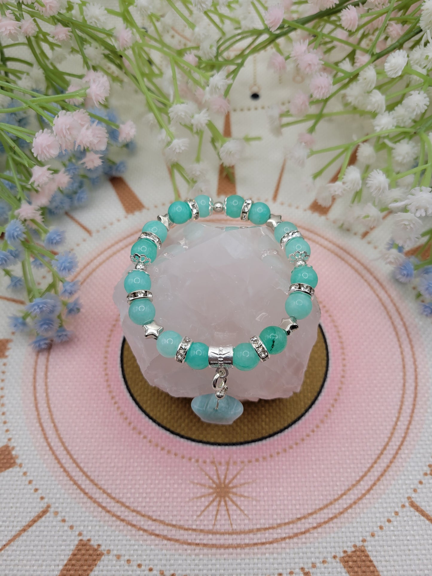 SV36 Green Chalcedony and Amazonite Charm Bracelet