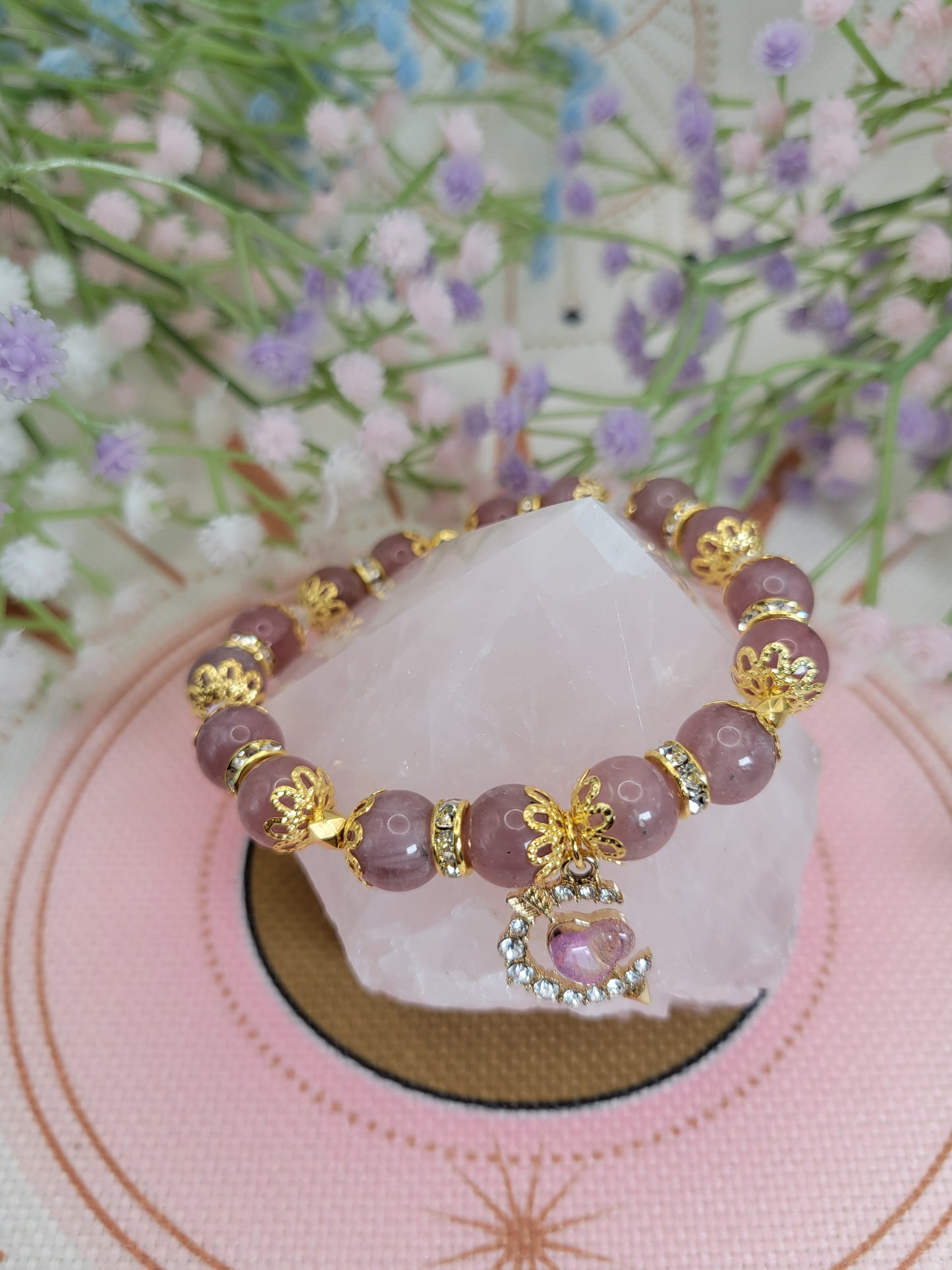 GD6 Star Lavender Rose Quartz Bracelet