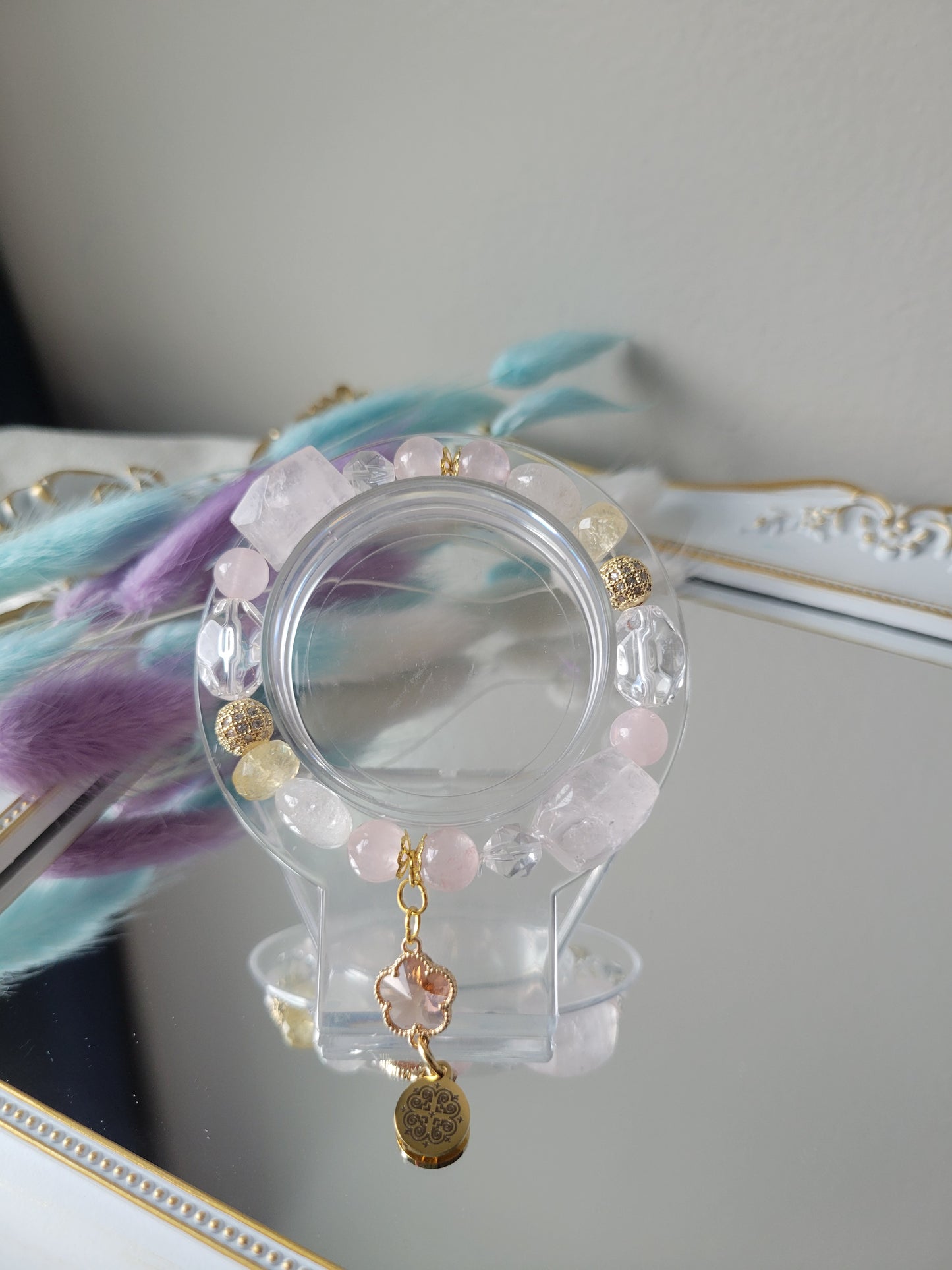 HEC3 Citrine, Clear Quartz, and Rose Quartz Bracelet