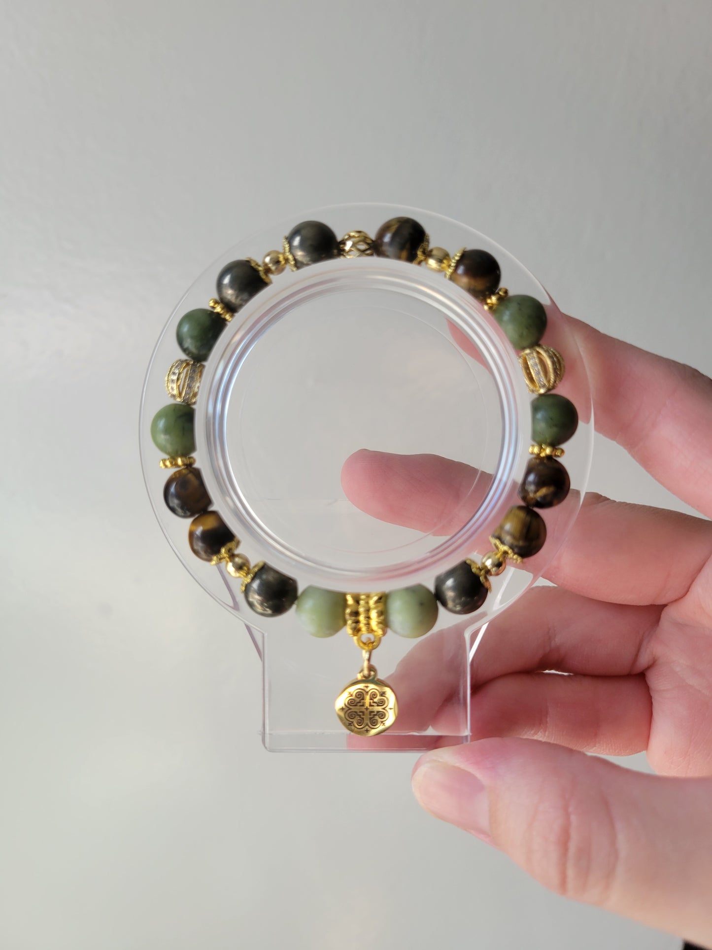 HED3 Clear Quartz, Jade and Pyrite Bracelet