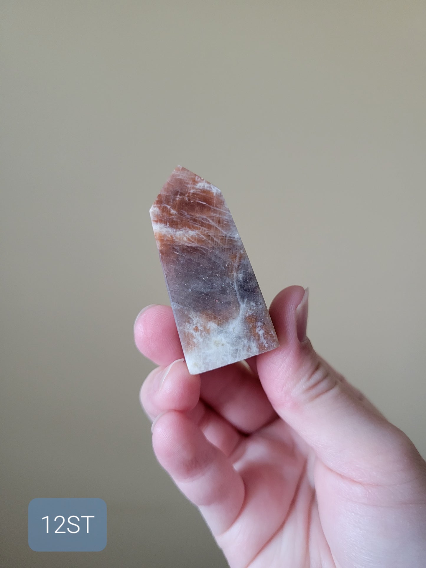 Small Sparkly Sunstone Moonstone Point 12ST