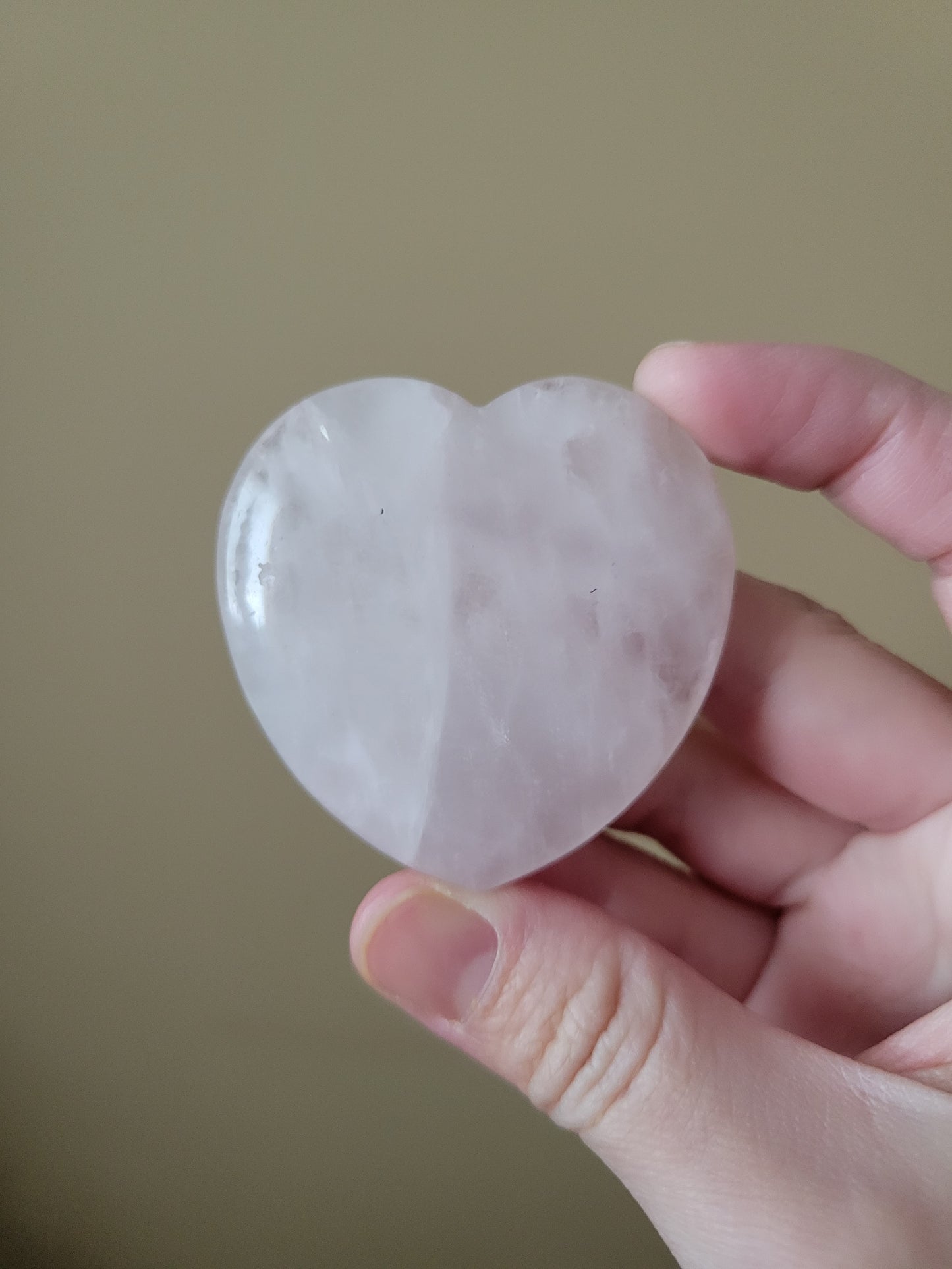 Flat Rose Quartz Heart Carving (Choose from list)