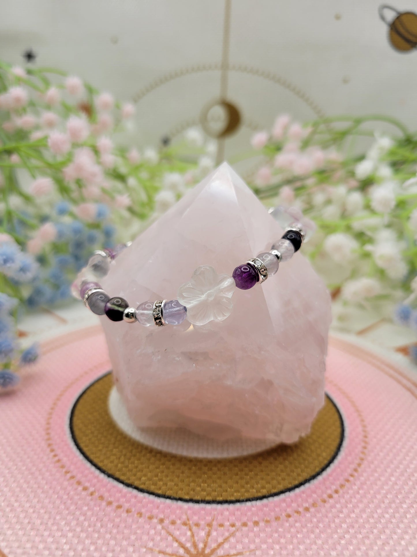 GD29 Fluorite Flower Bracelet