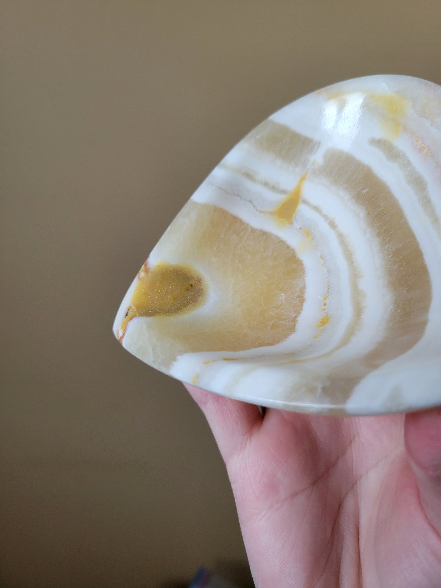 Sweet Banded Calcite Onyx Heart Shaped Bowl 25BC