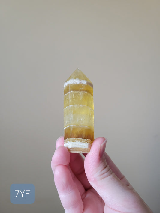 Small Vibrant Yellow Fluorite Point 7YF