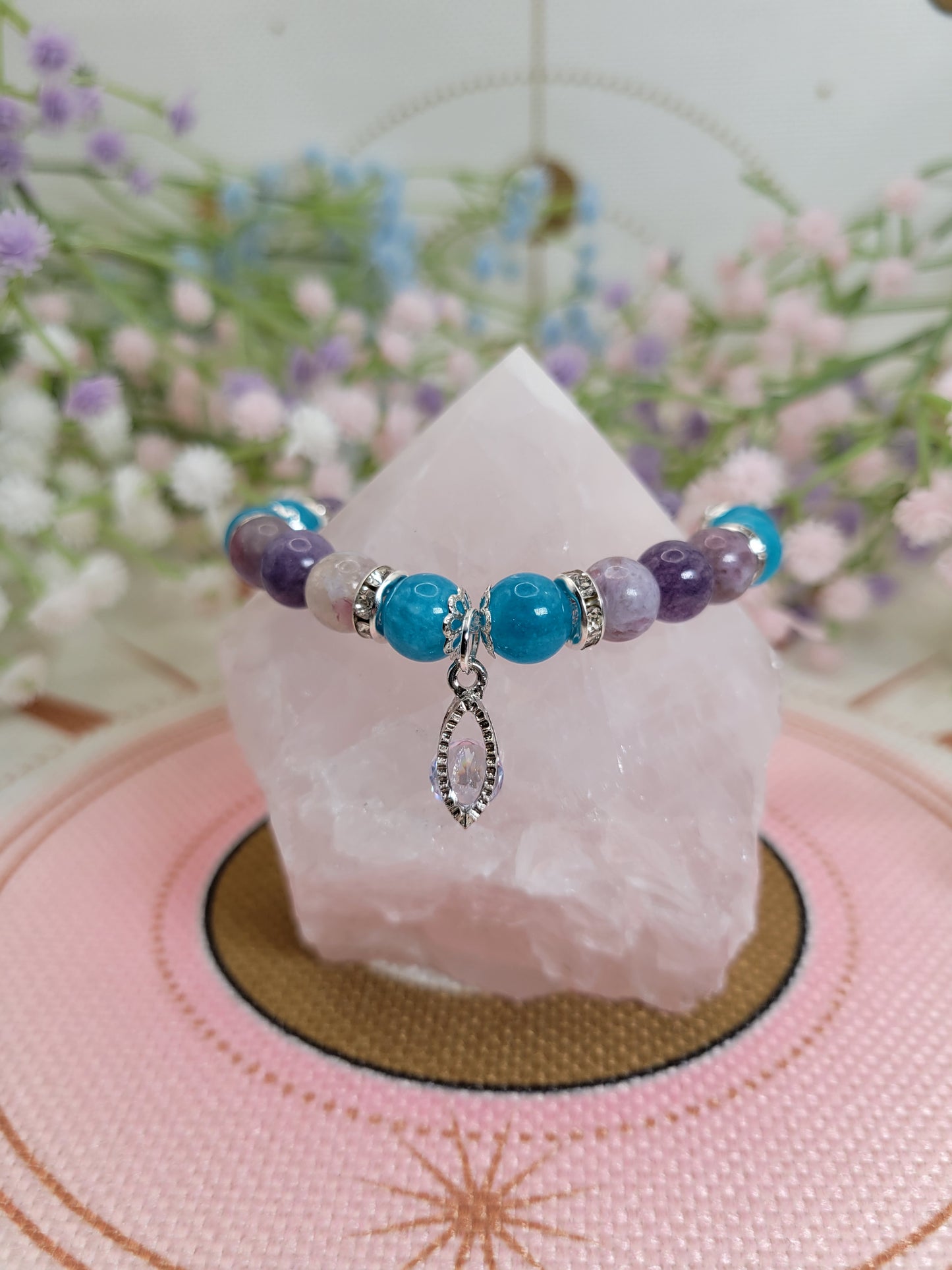 SV14 Amazonite, Purple Angelite, and Unicorn Stone Bracelet