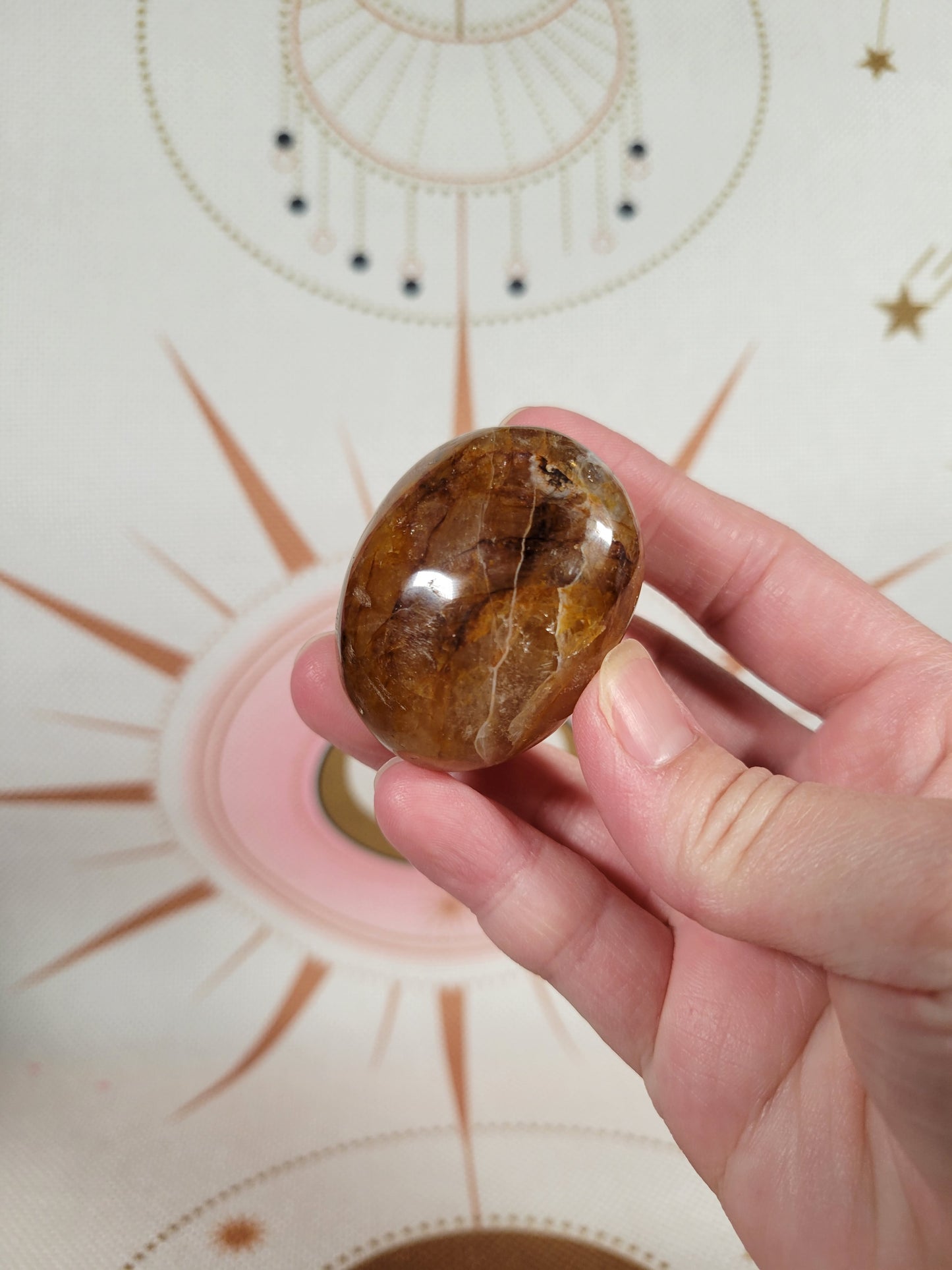 Small Sparkly Golden Healer Palm Stone 5GP